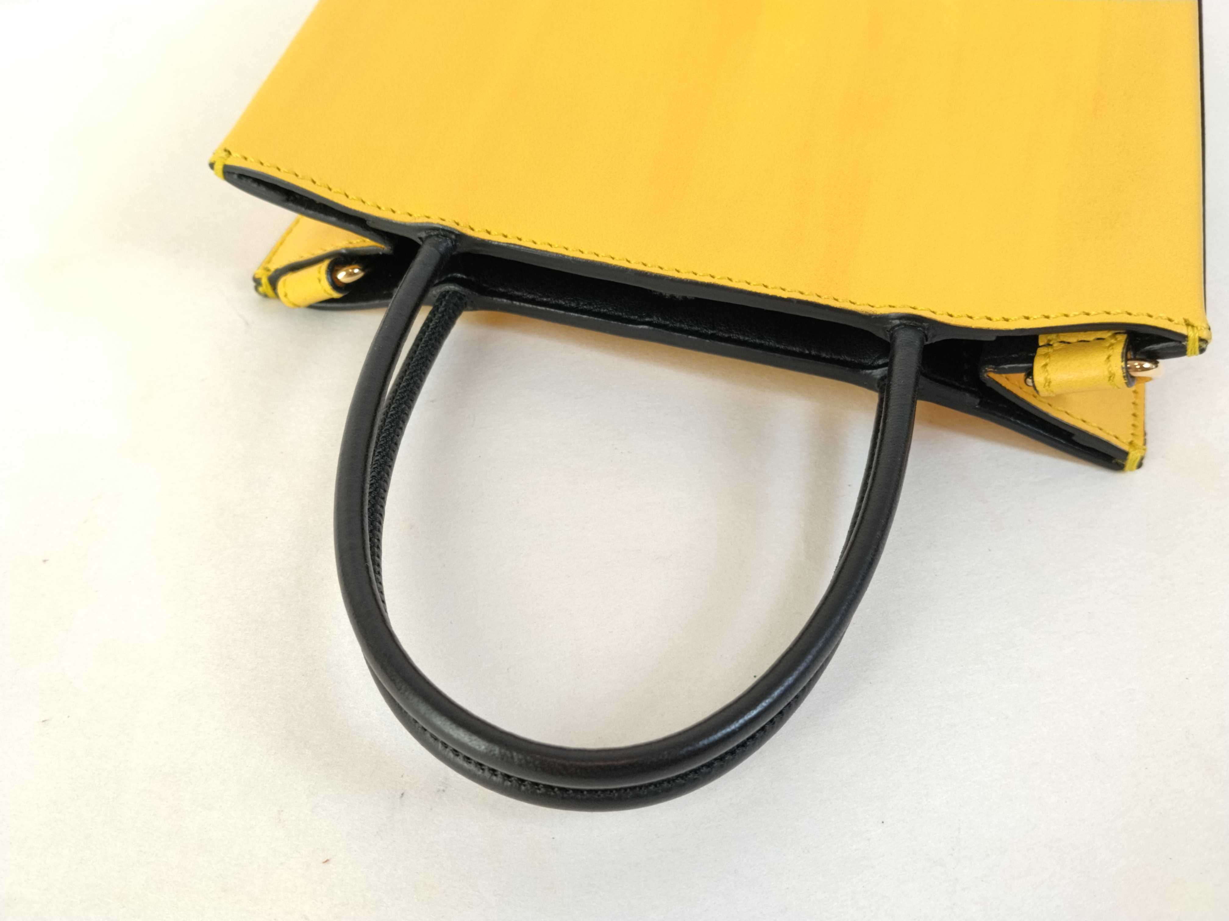 Shopping Bag Leather 2-Way Handbag Yellow 7VA512 Handbag — view 3