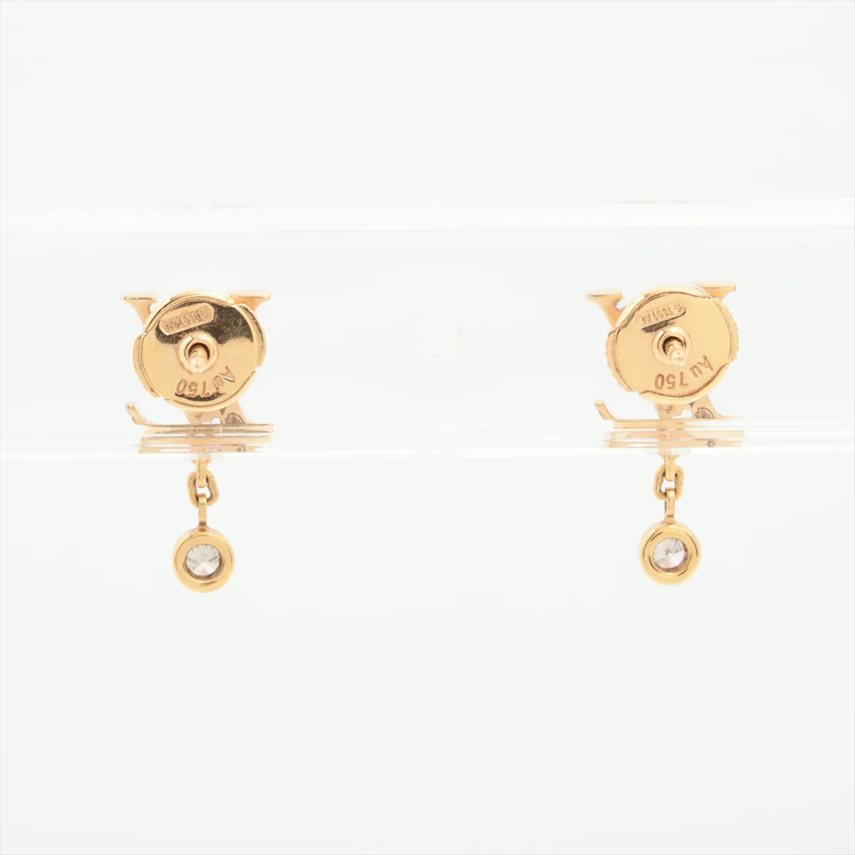 Pusse Idylle Blossom LV Diamond Earrings, 750 (PG), 2.2g, A37030 E19794, No brand engraving on the backing, Q96549 — view 2