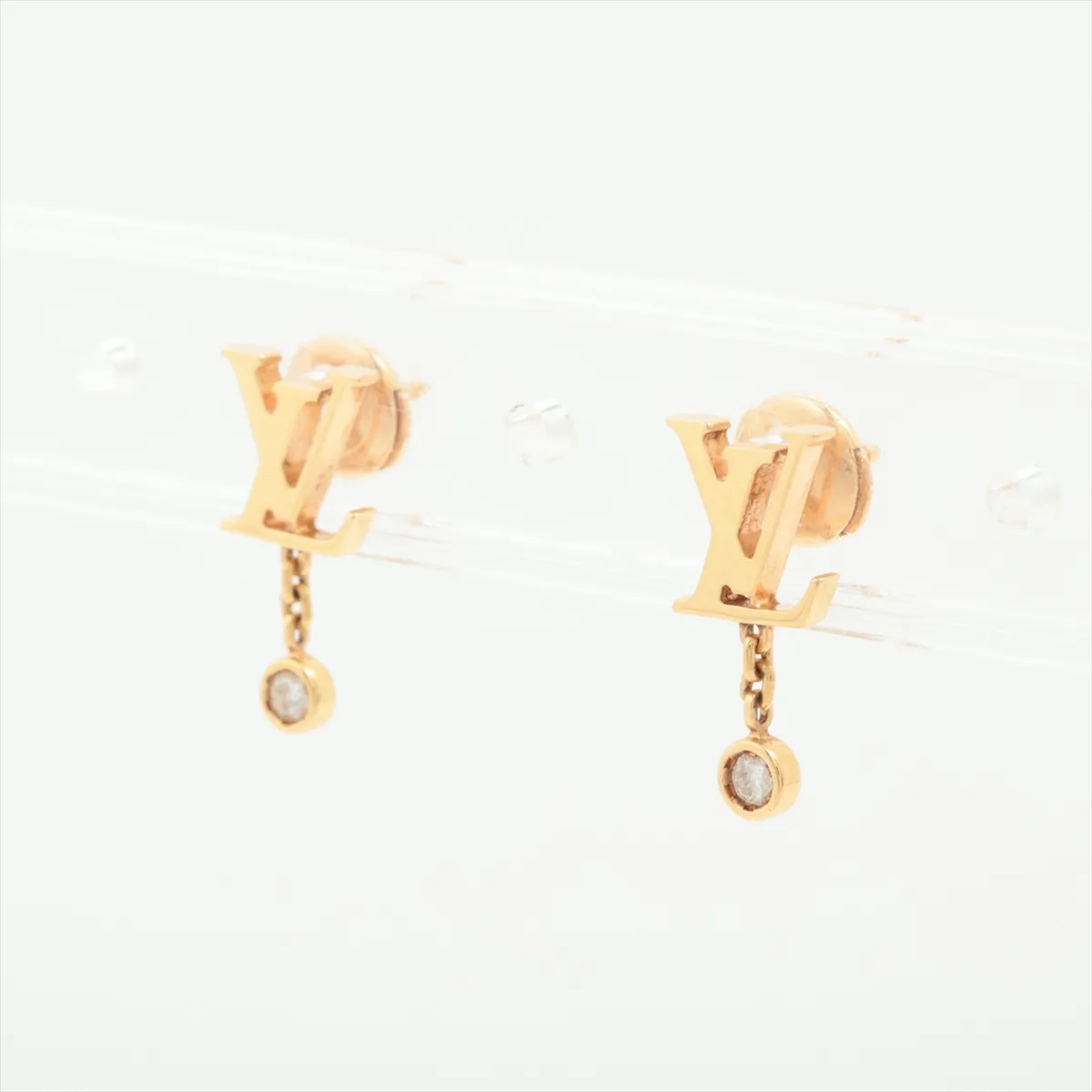 Pusse Idylle Blossom LV Diamond Earrings, 750 (PG), 2.2g, A37030 E19794, No brand engraving on the backing, Q96549 — view 3