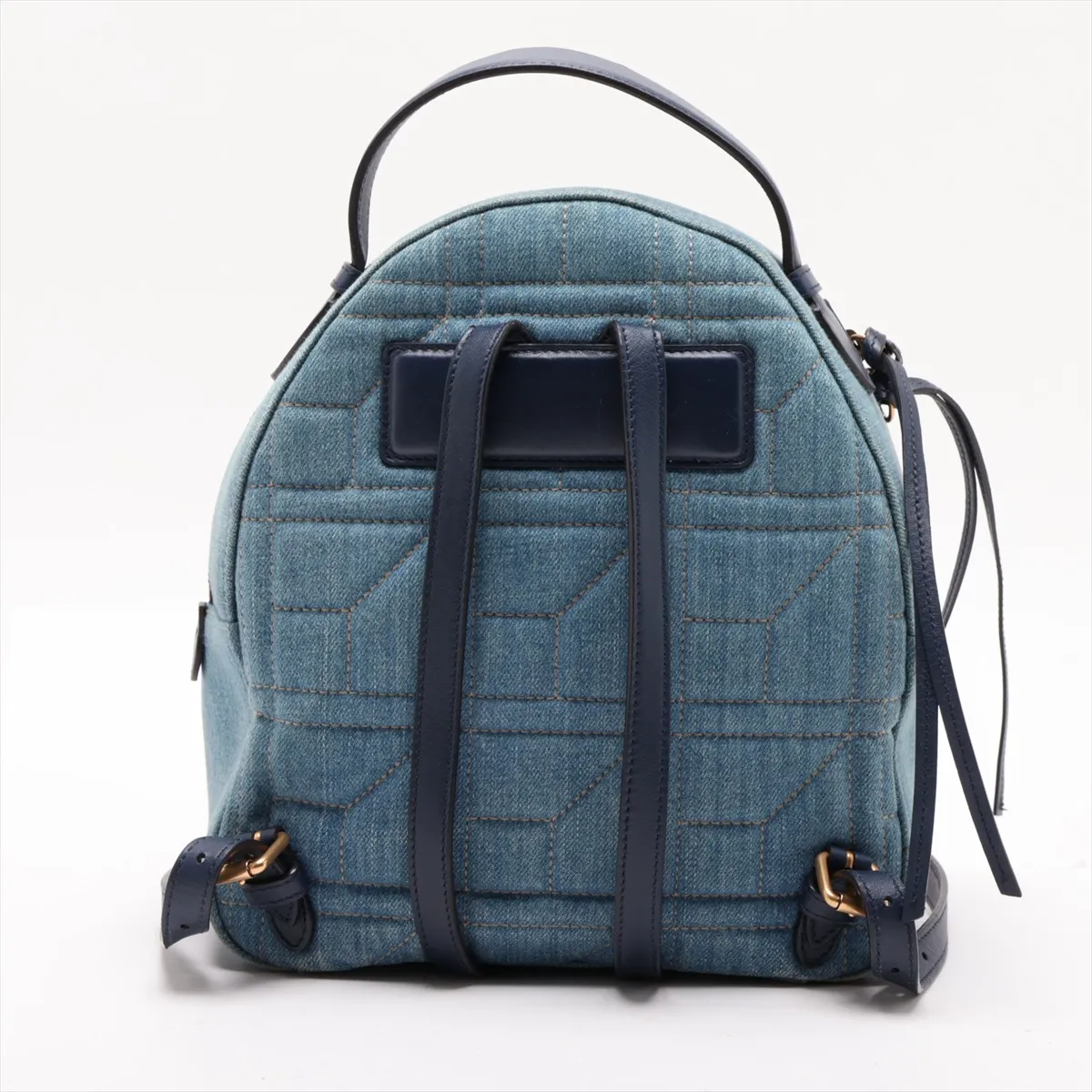 GG Marmont Denim x Leather Backpack/Rucksack, Blue, 476671 — view 2