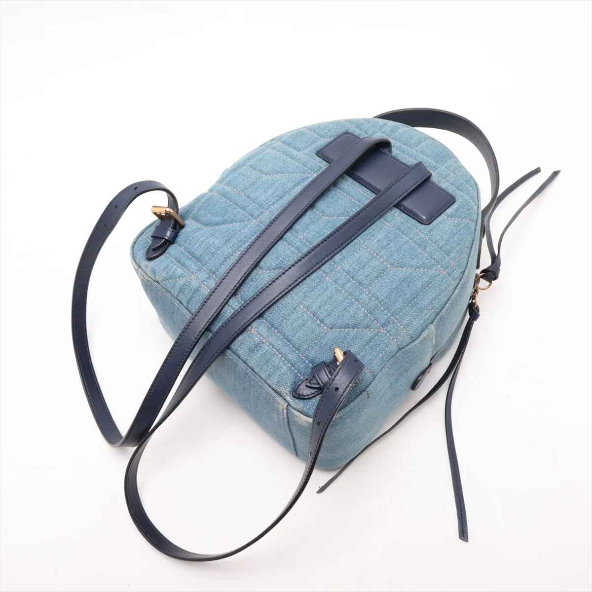 GG Marmont Denim x Leather Backpack/Rucksack, Blue, 476671 — view 5
