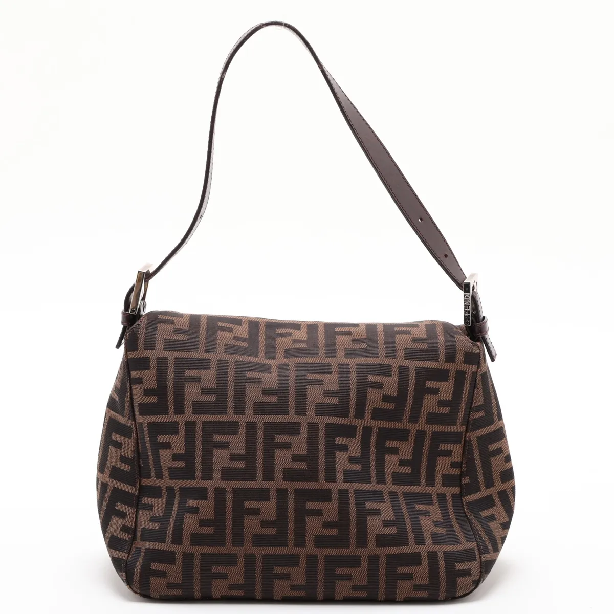 Zucca Canvas x Leather Shoulder Bag, Brown — view 2