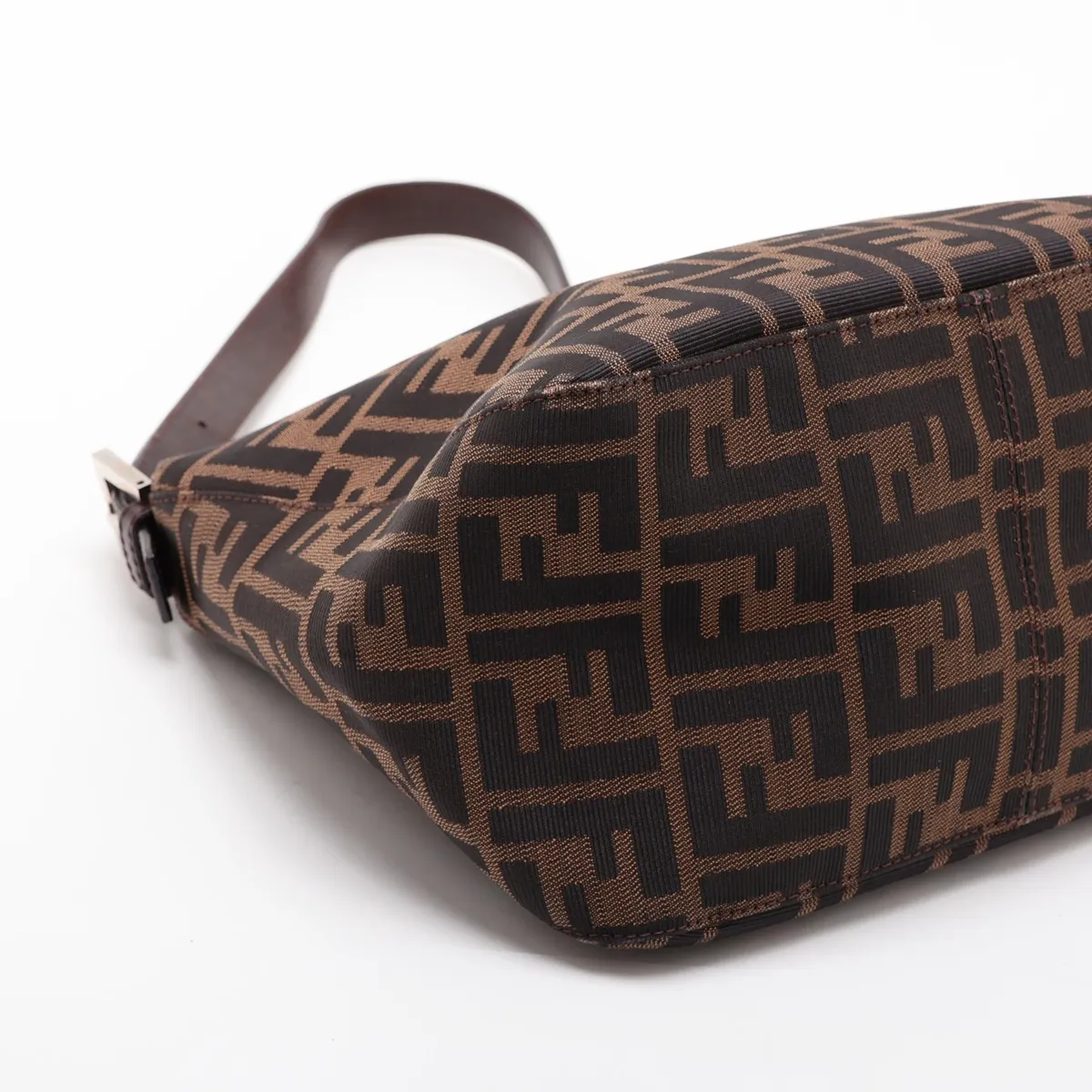 Zucca Canvas x Leather Shoulder Bag, Brown — view 4