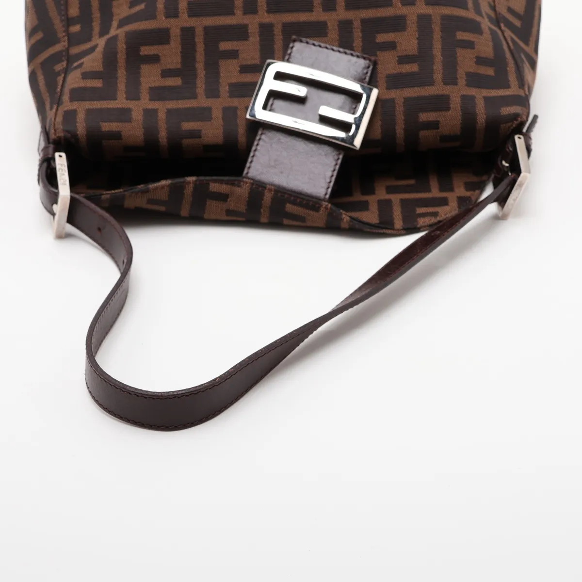 Zucca Canvas x Leather Shoulder Bag, Brown — view 5