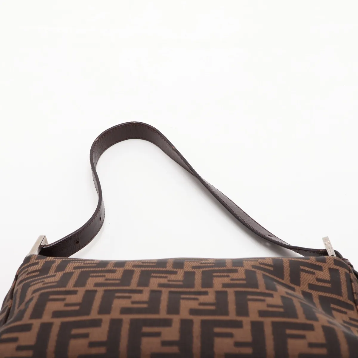 Zucca Canvas x Leather Shoulder Bag, Brown — view 6