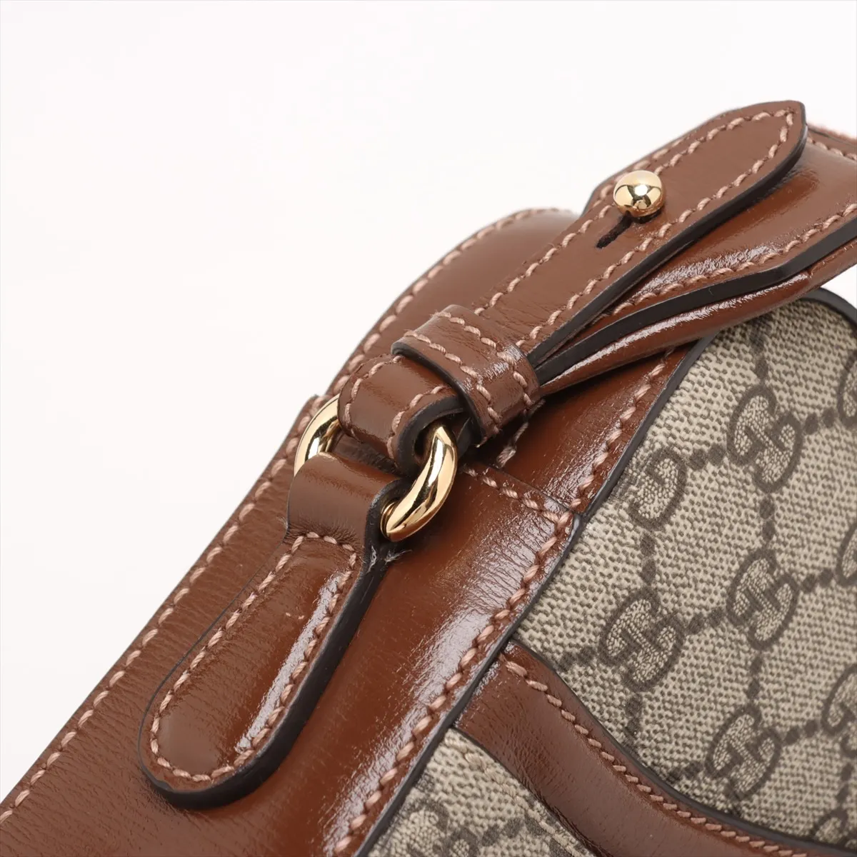 GG Supreme PVC x Leather Shoulder Bag, Brown, 675891 — view 11