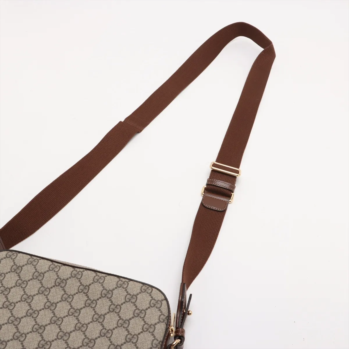 GG Supreme PVC x Leather Shoulder Bag, Brown, 675891 — view 5