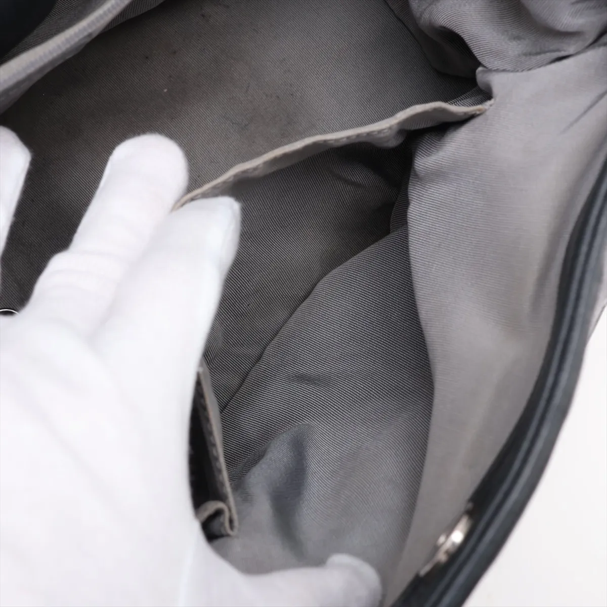 Coco Mark Leather Chain Tote Bag, Black with Silver Hardware, Item No. 16257170 (Serial Number 16) — view 9
