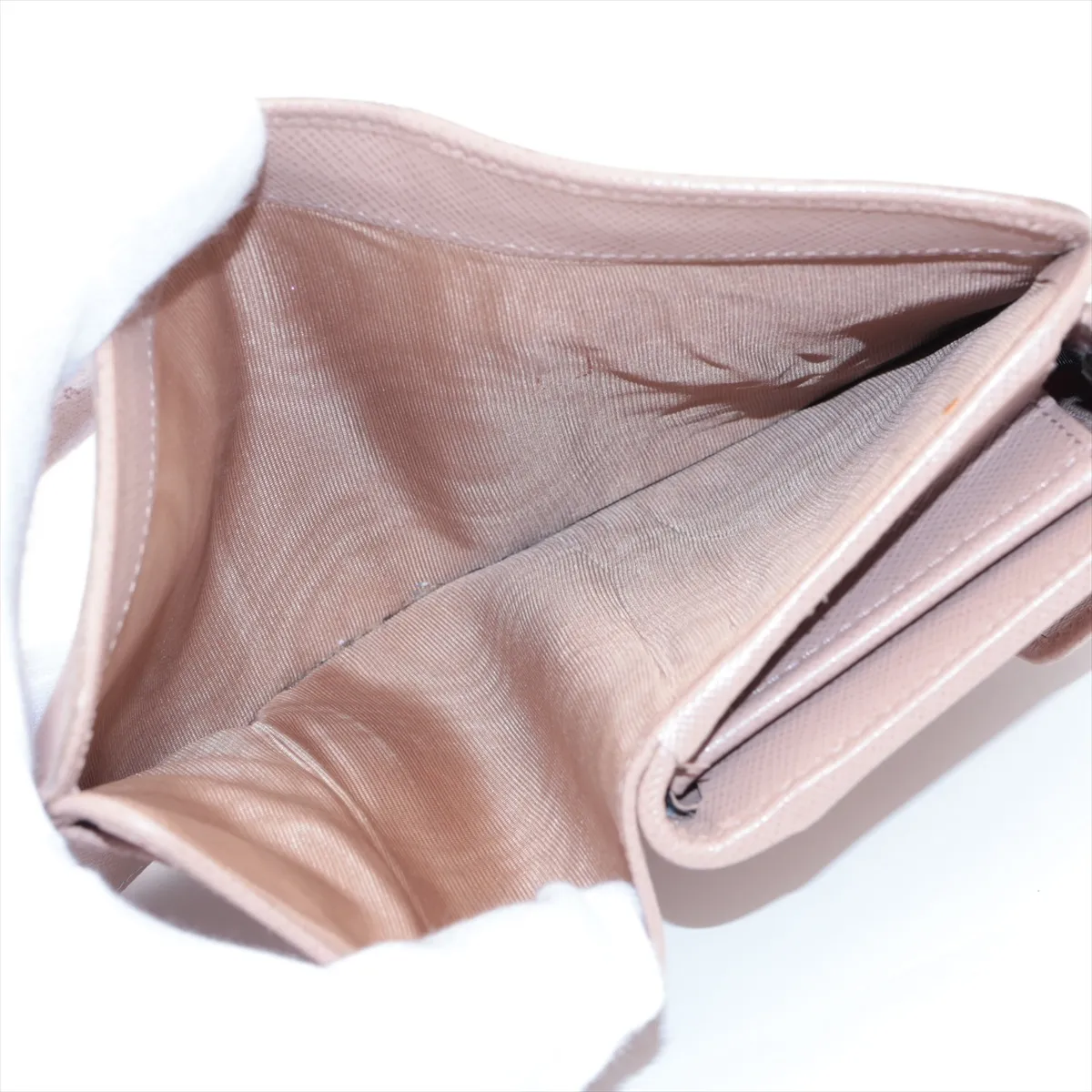 Saffiano 1ML018 Leather Compact Wallet Beige — view 4