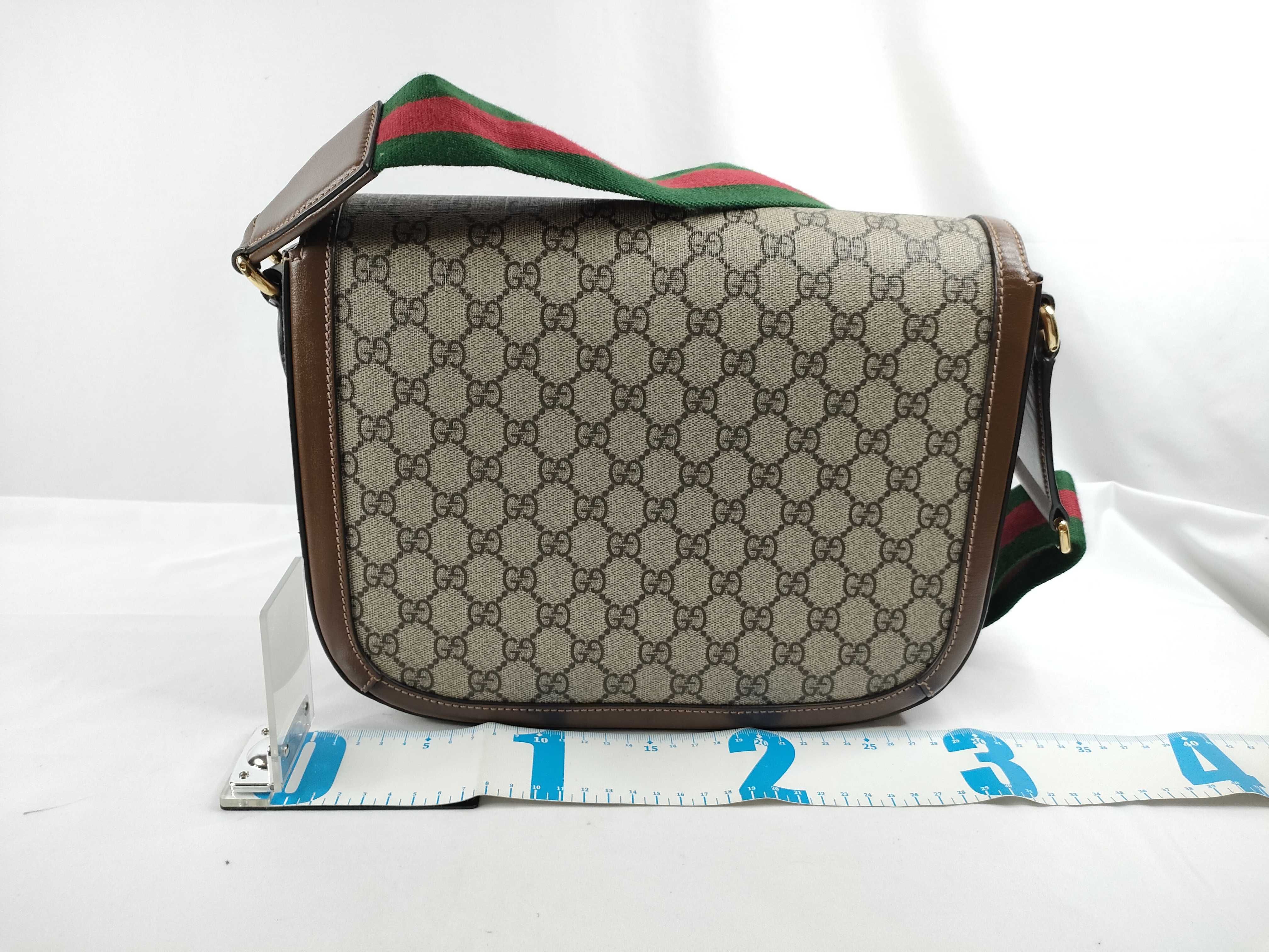 Horsebit 1955 Messenger Bag GG Supreme Sherry Line Beige (No markings) 700457 B 700457 213317 Shoulder Bag — view 2