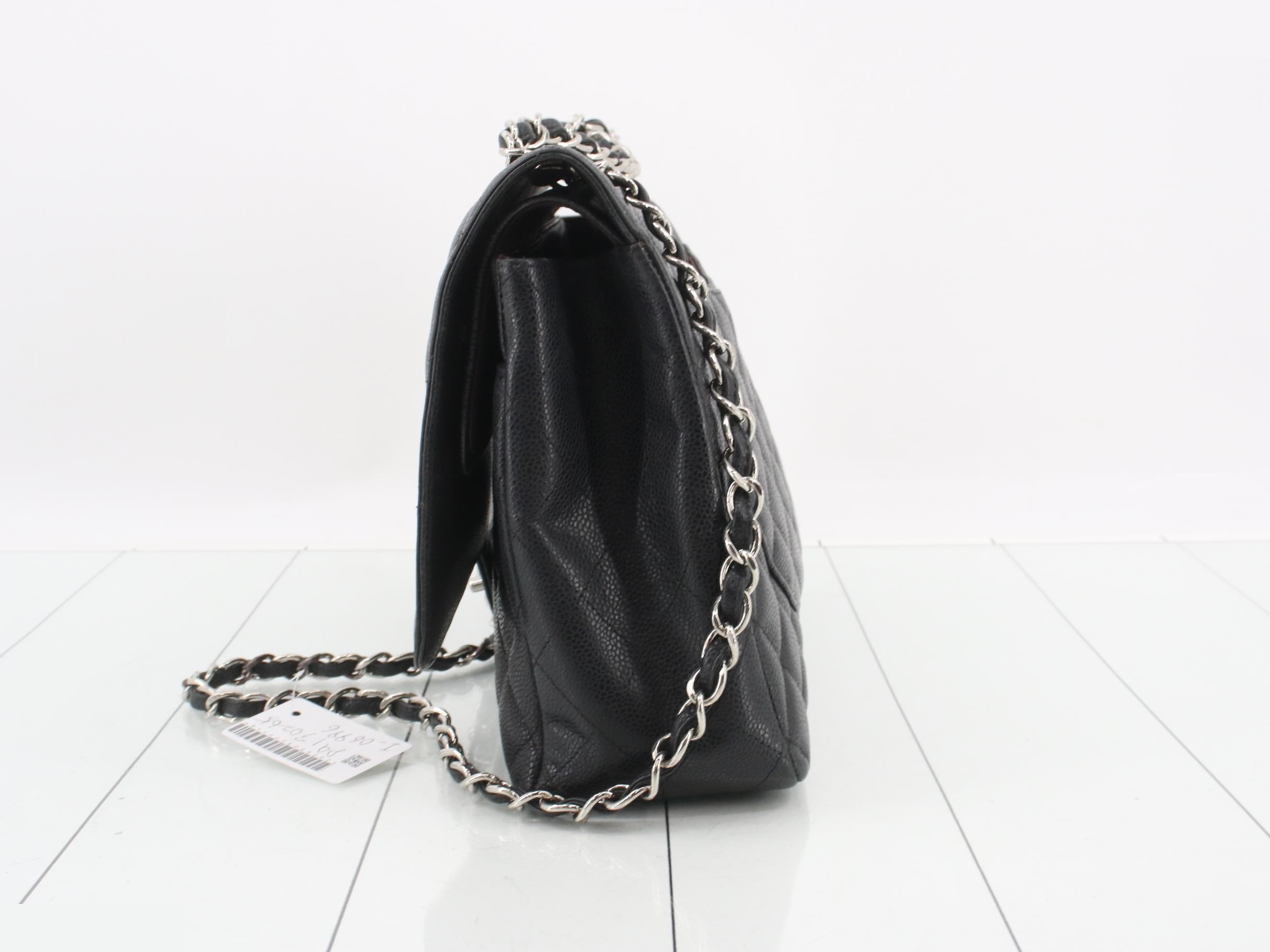 Large Matelassé 34 Maxi Caviar Skin Double Flap Double Chain Bag — view 3