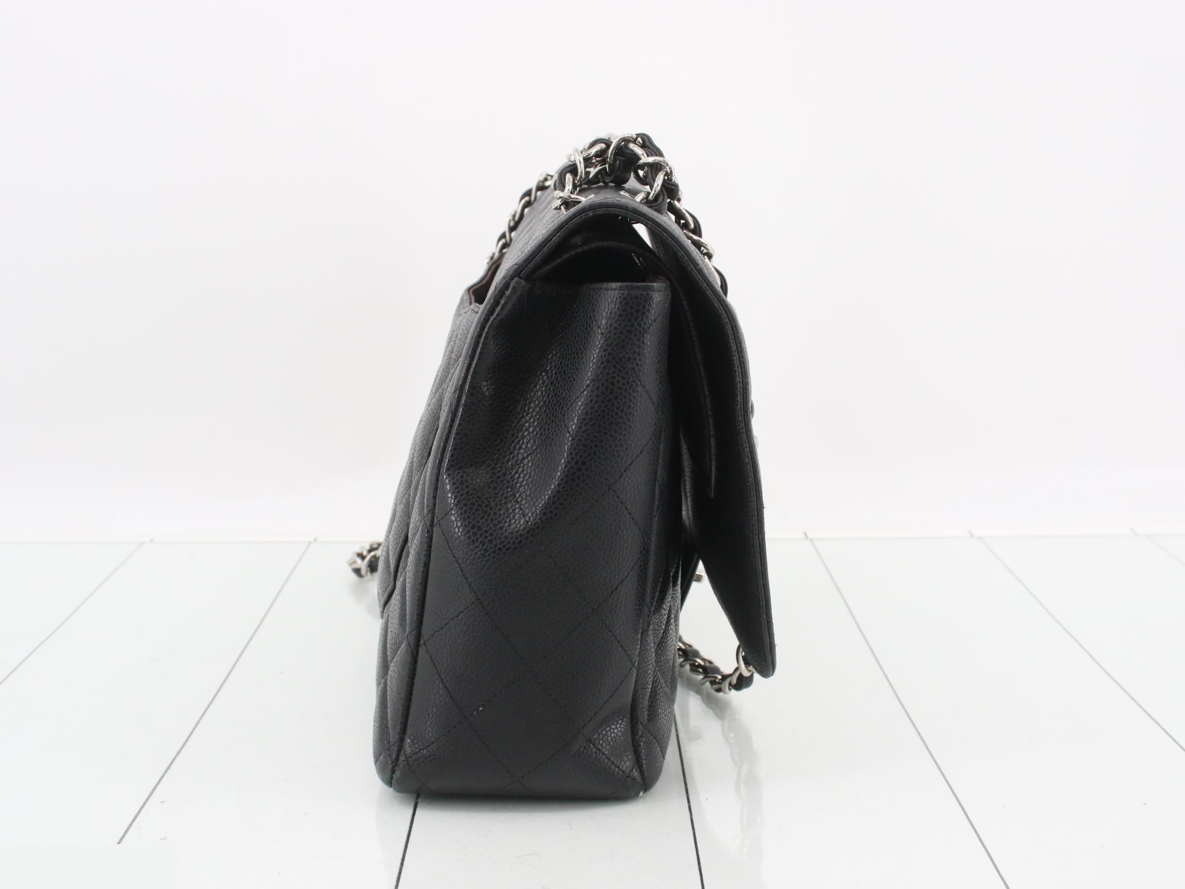 Large Matelassé 34 Maxi Caviar Skin Double Flap Double Chain Bag — view 4