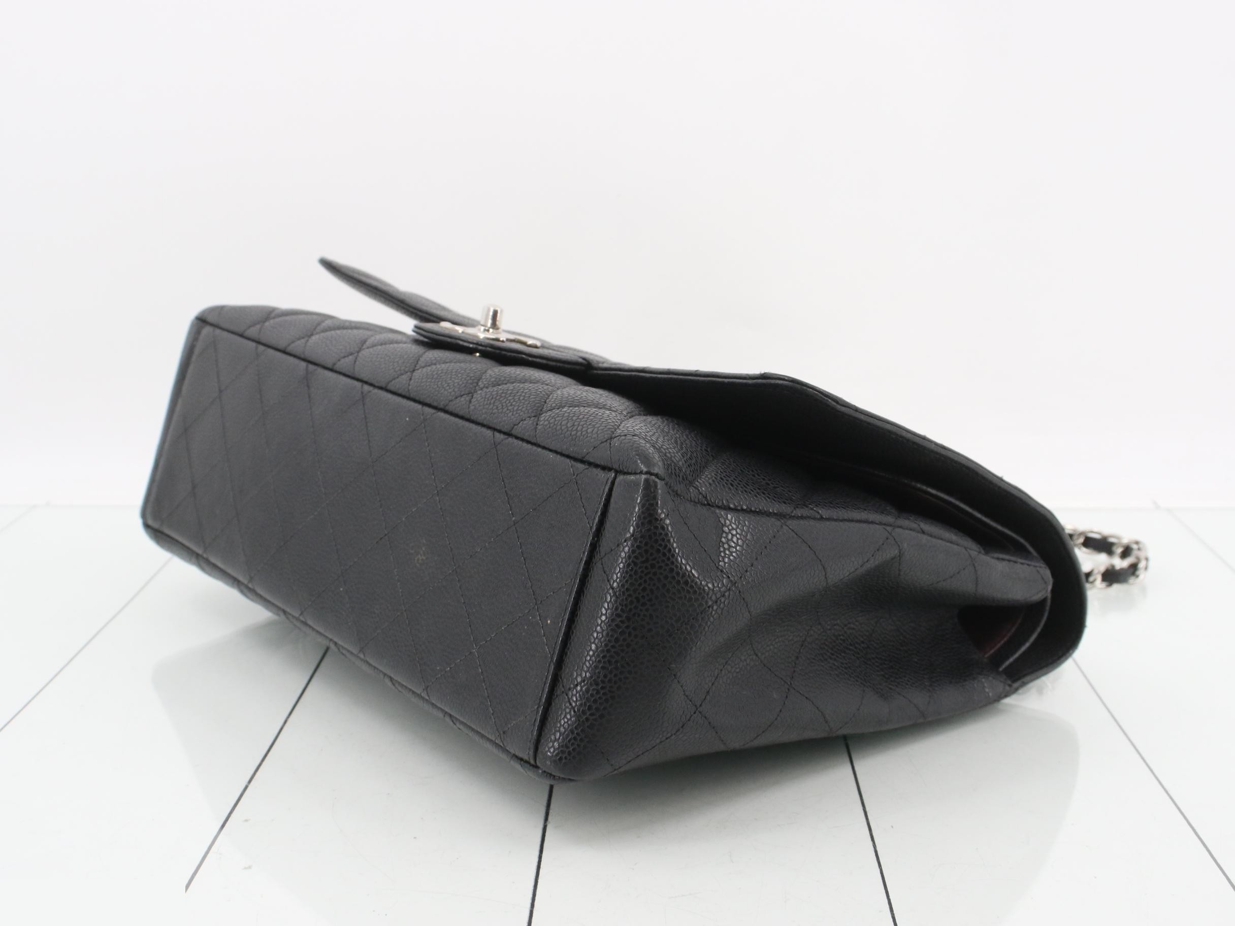 Large Matelassé 34 Maxi Caviar Skin Double Flap Double Chain Bag — view 6
