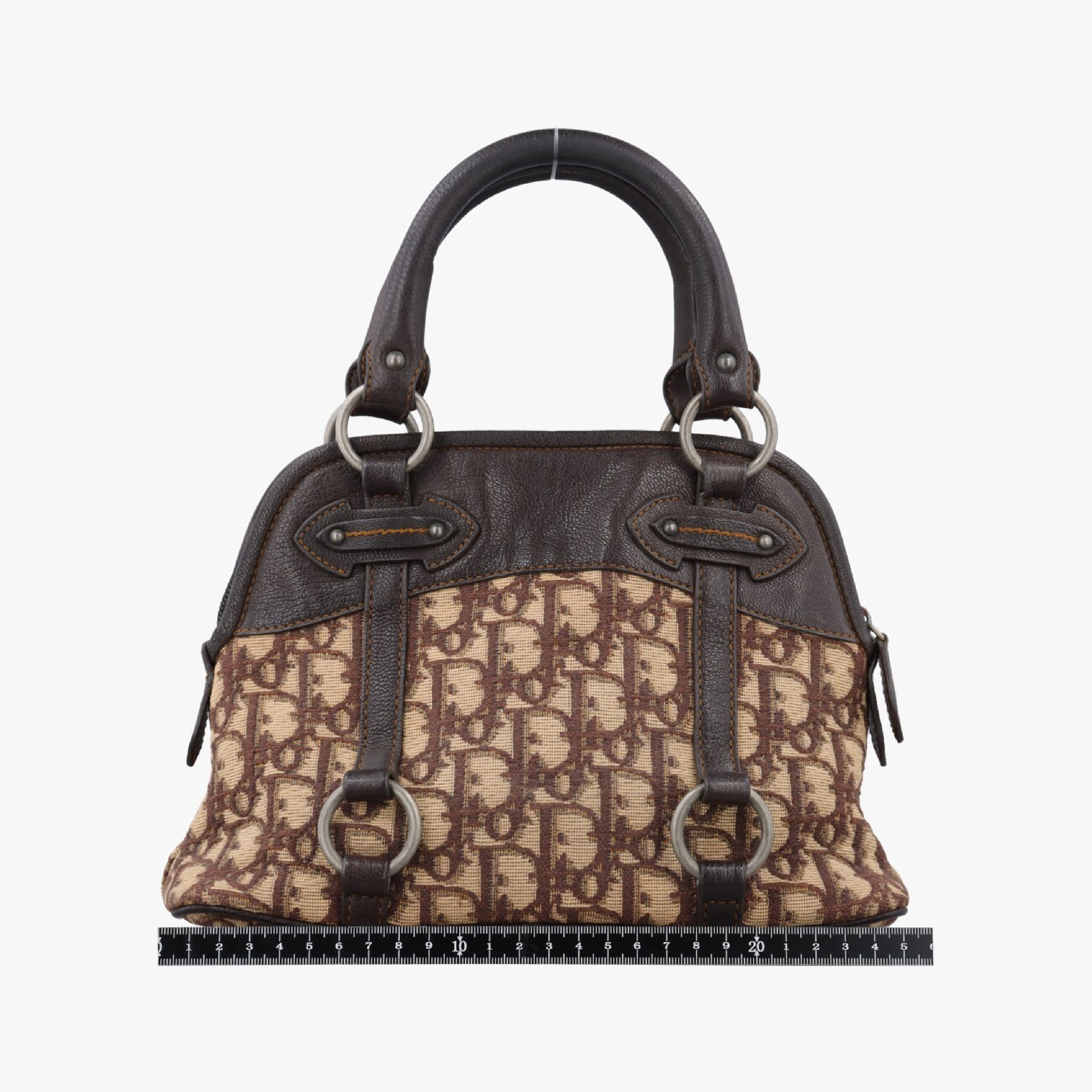 Trotter Brown Canvas x Leather Handbag 07-BO-0036 — view 2