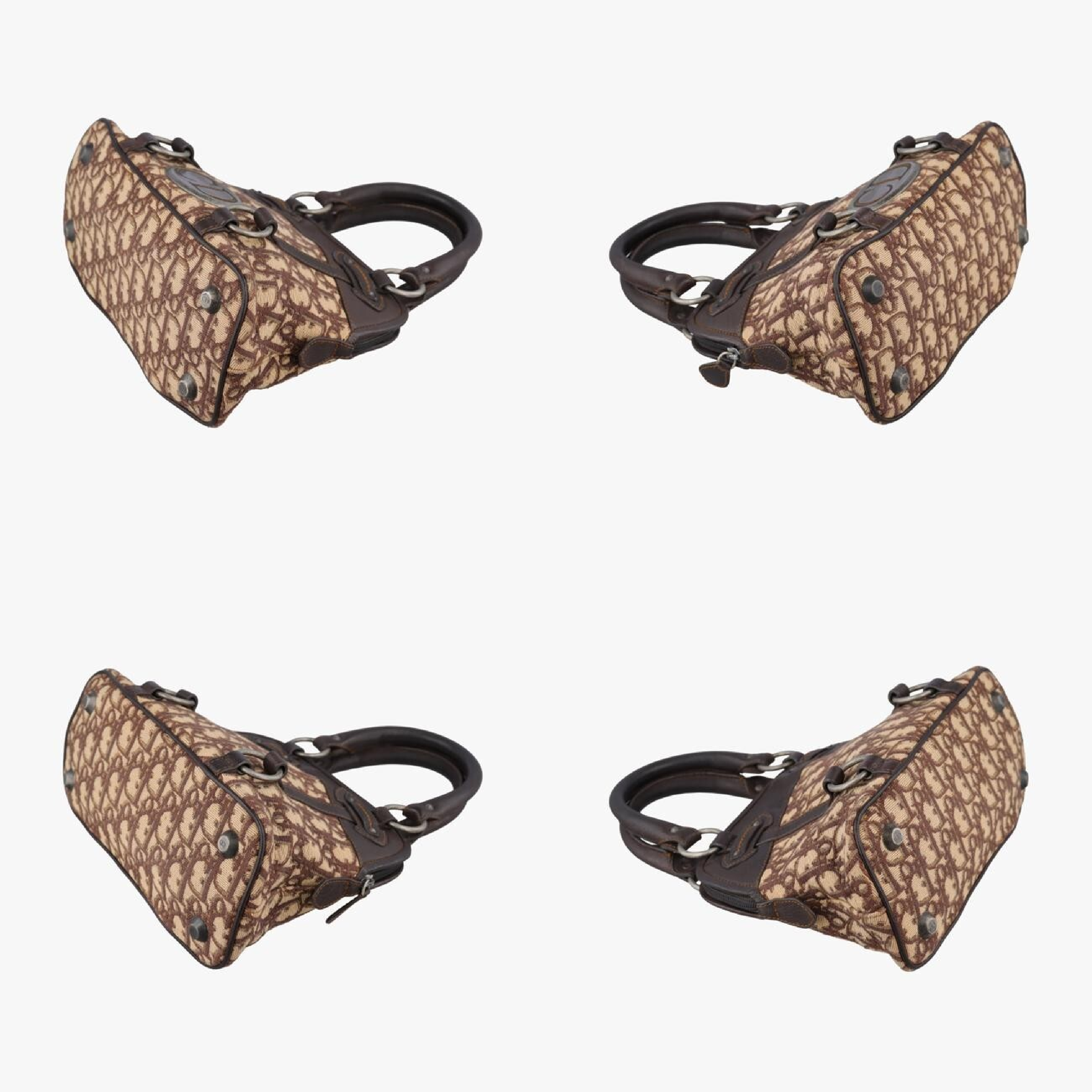 Trotter Brown Canvas x Leather Handbag 07-BO-0036 — view 4