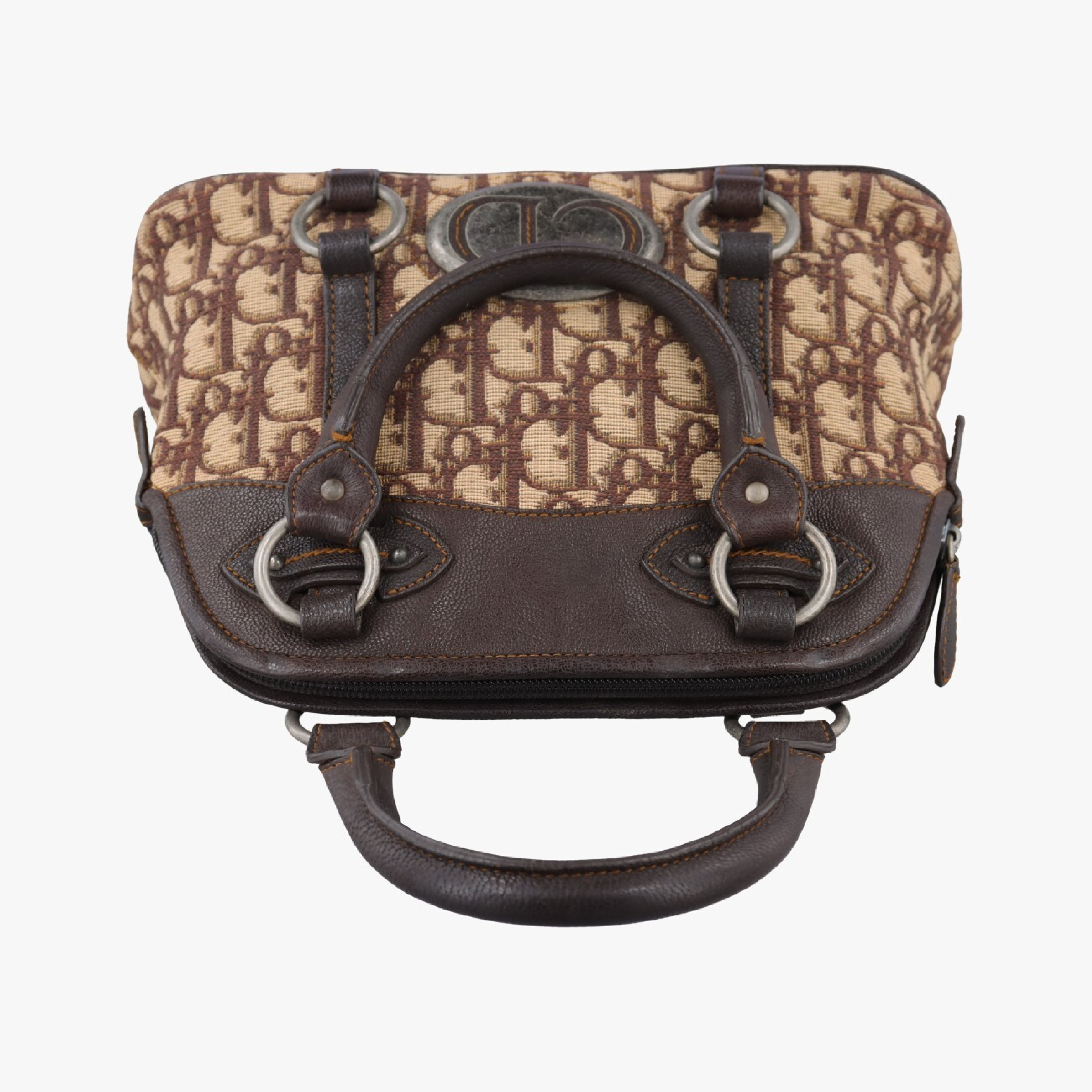 Trotter Brown Canvas x Leather Handbag 07-BO-0036 — view 5