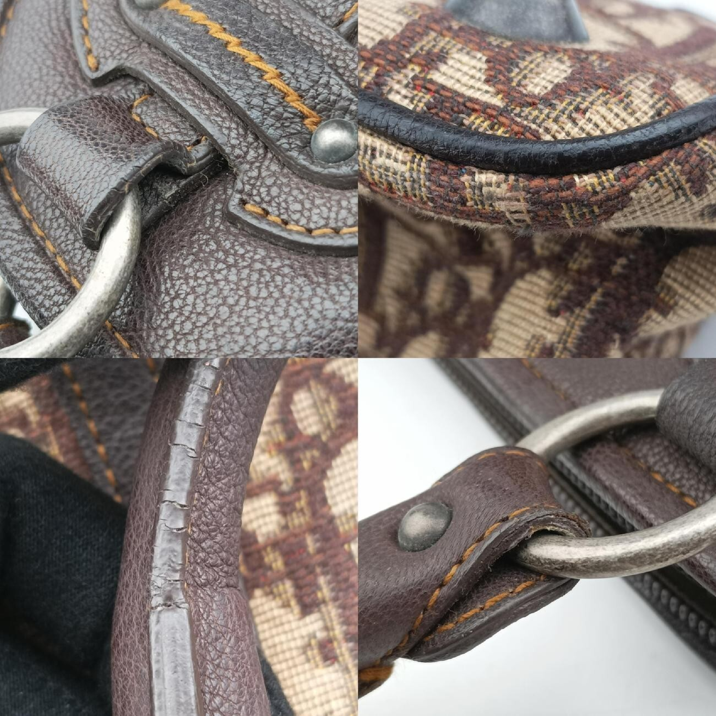 Trotter Brown Canvas x Leather Handbag 07-BO-0036 — view 10