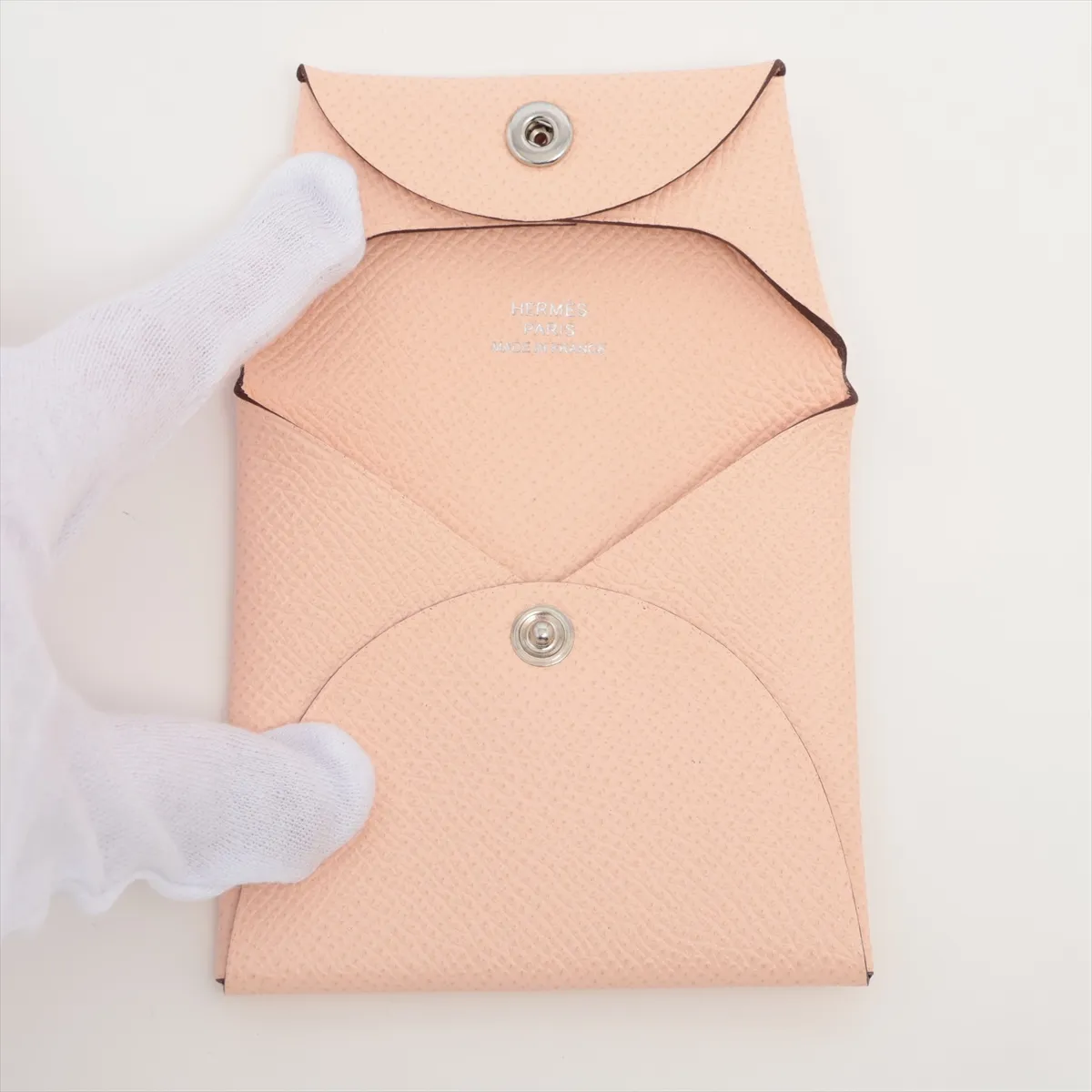 Bastia Veau Epsom Coin Case, Pink, Silver Hardware, X: 2016 — view 3