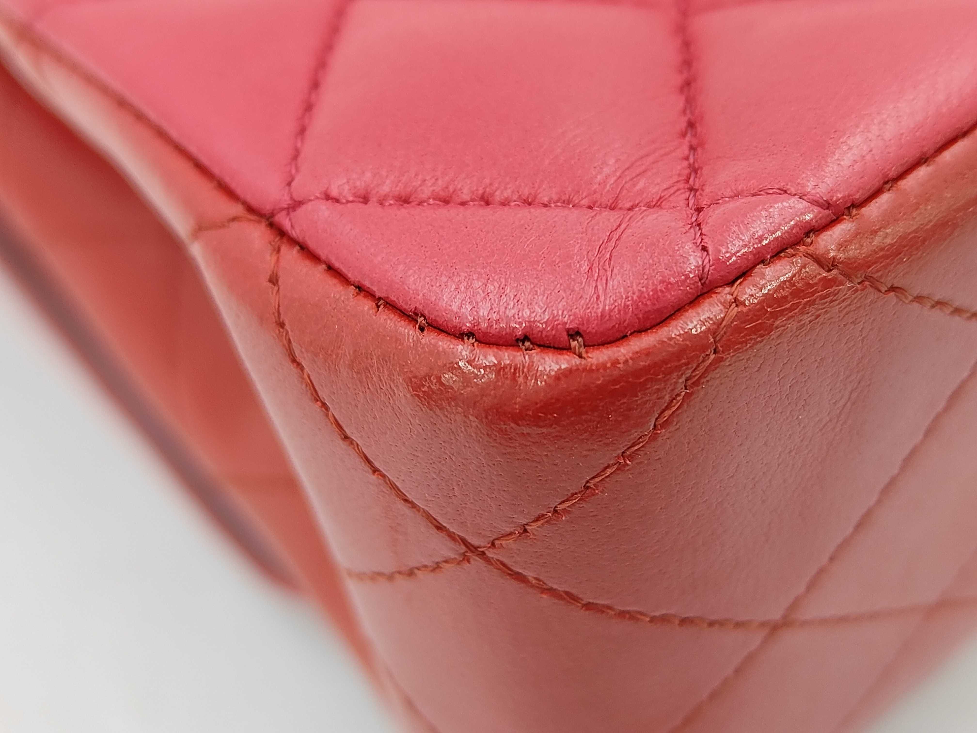 Matelassé Colorblock Chain Shoulder Bag, Red x Pink x Bordeaux, Gold Hardware. — view 5