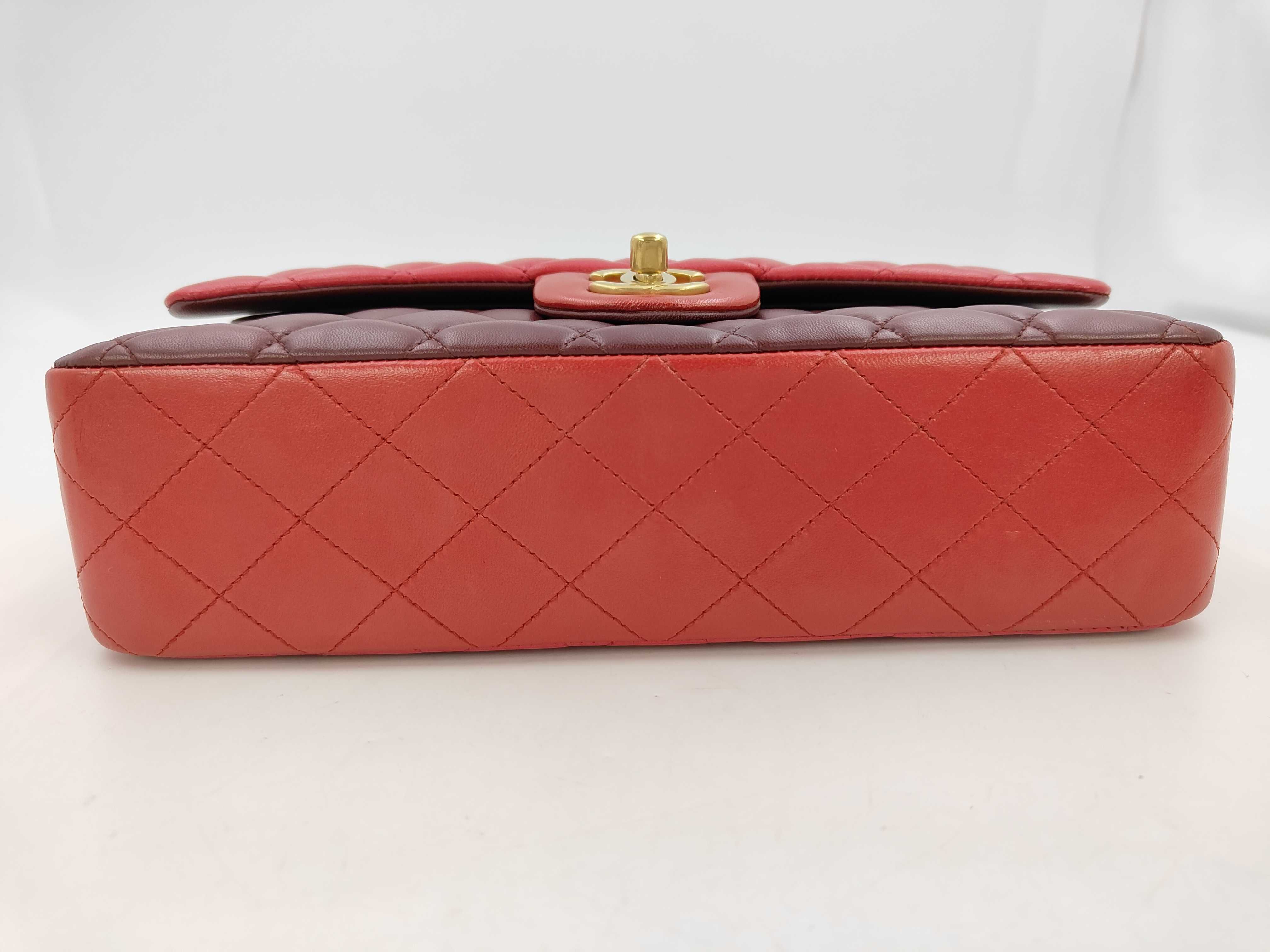 Matelassé Colorblock Chain Shoulder Bag, Red x Pink x Bordeaux, Gold Hardware. — view 6
