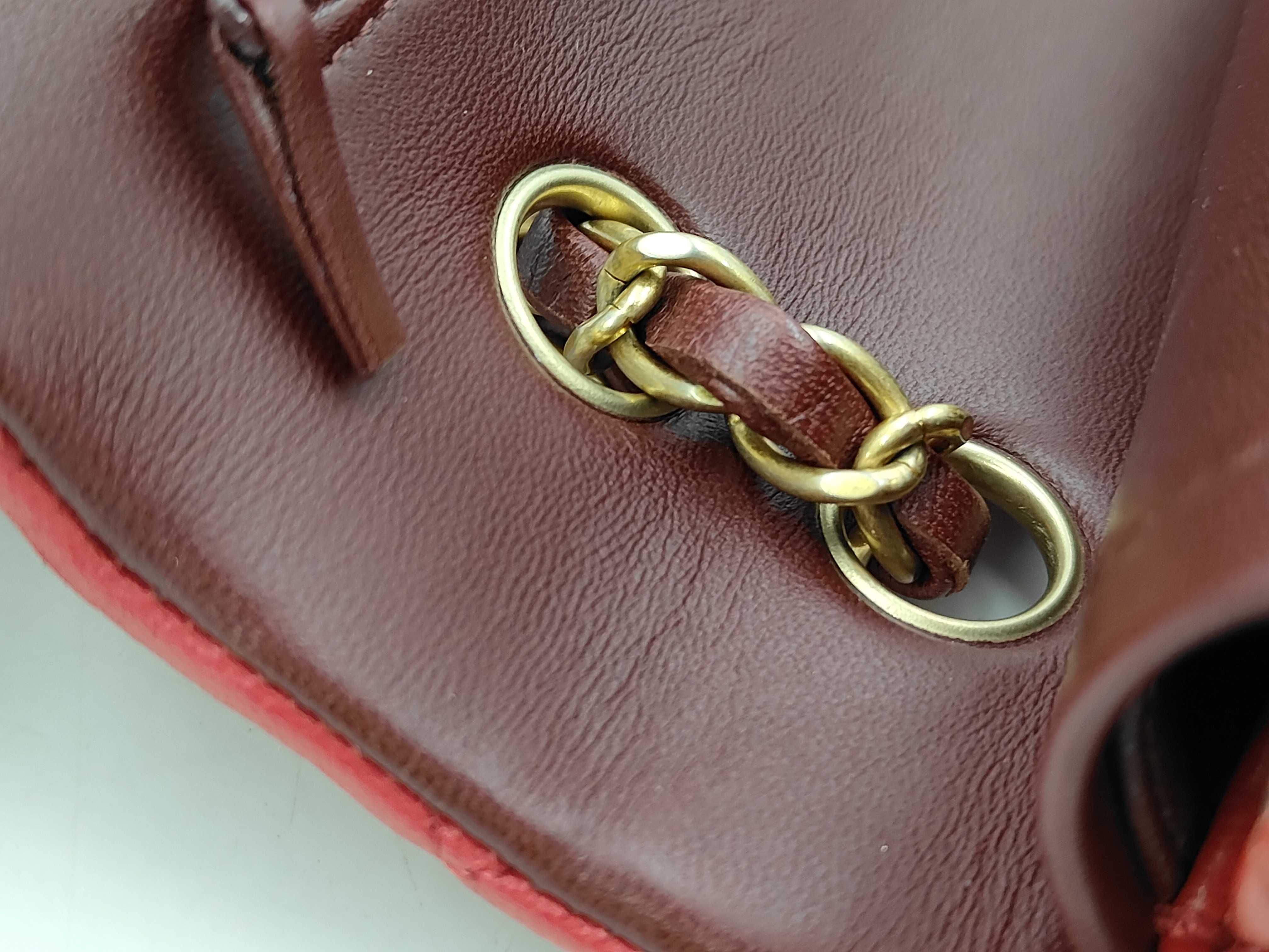 Matelassé Colorblock Chain Shoulder Bag, Red x Pink x Bordeaux, Gold Hardware. — view 8