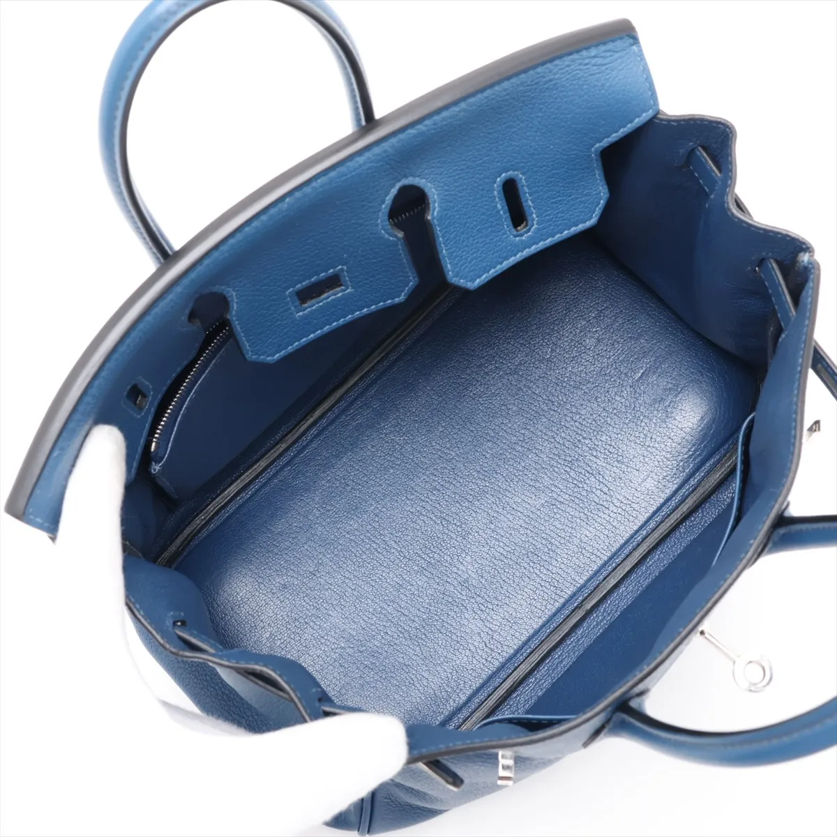 Birkin 25 Retourne Togo Deep Blue Silver Hardware Year: 2020 — view 7
