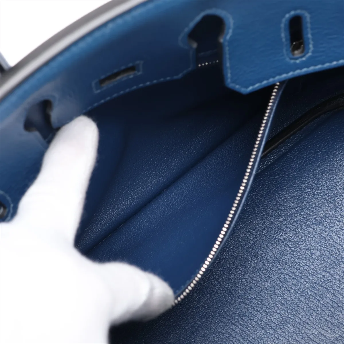 Birkin 25 Retourne Togo Deep Blue Silver Hardware Year: 2020 — view 9