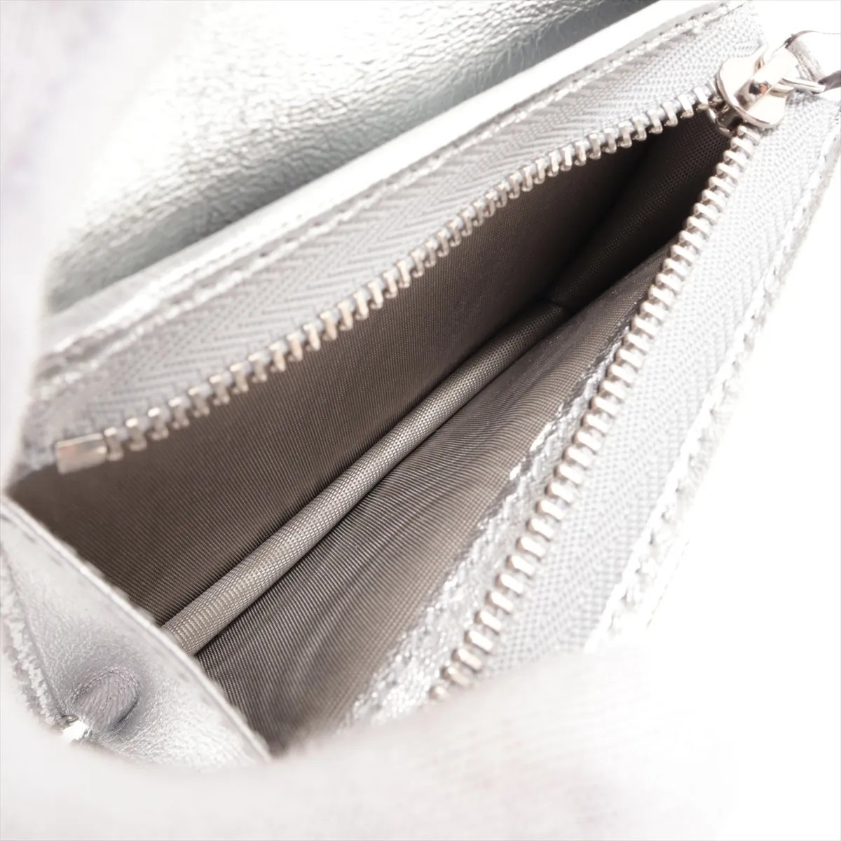 Double G 466492 PVC x Leather Compact Wallet Silver — view 5