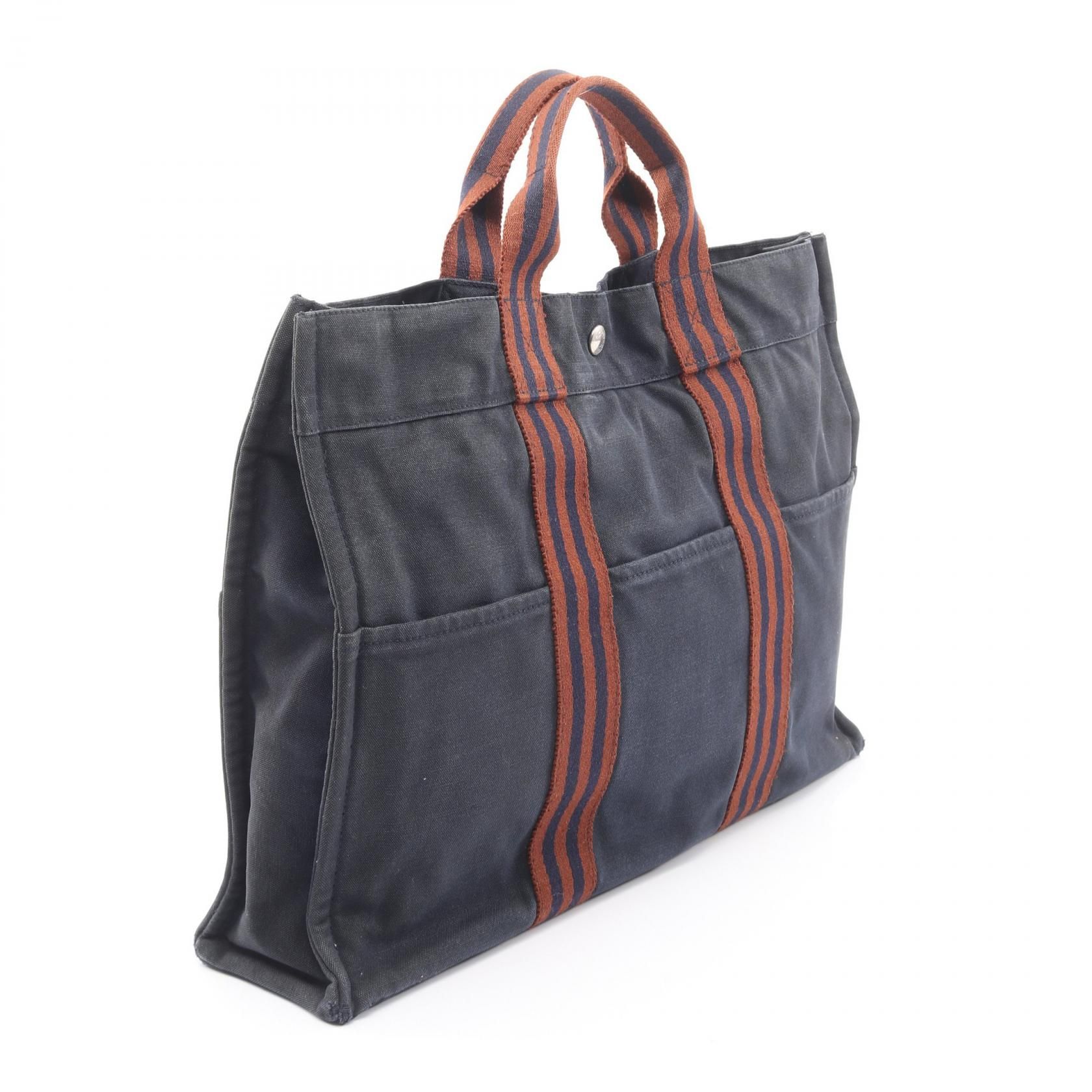 Fourre-tout Mm Tote Bag Navy Brown Canvas — view 2