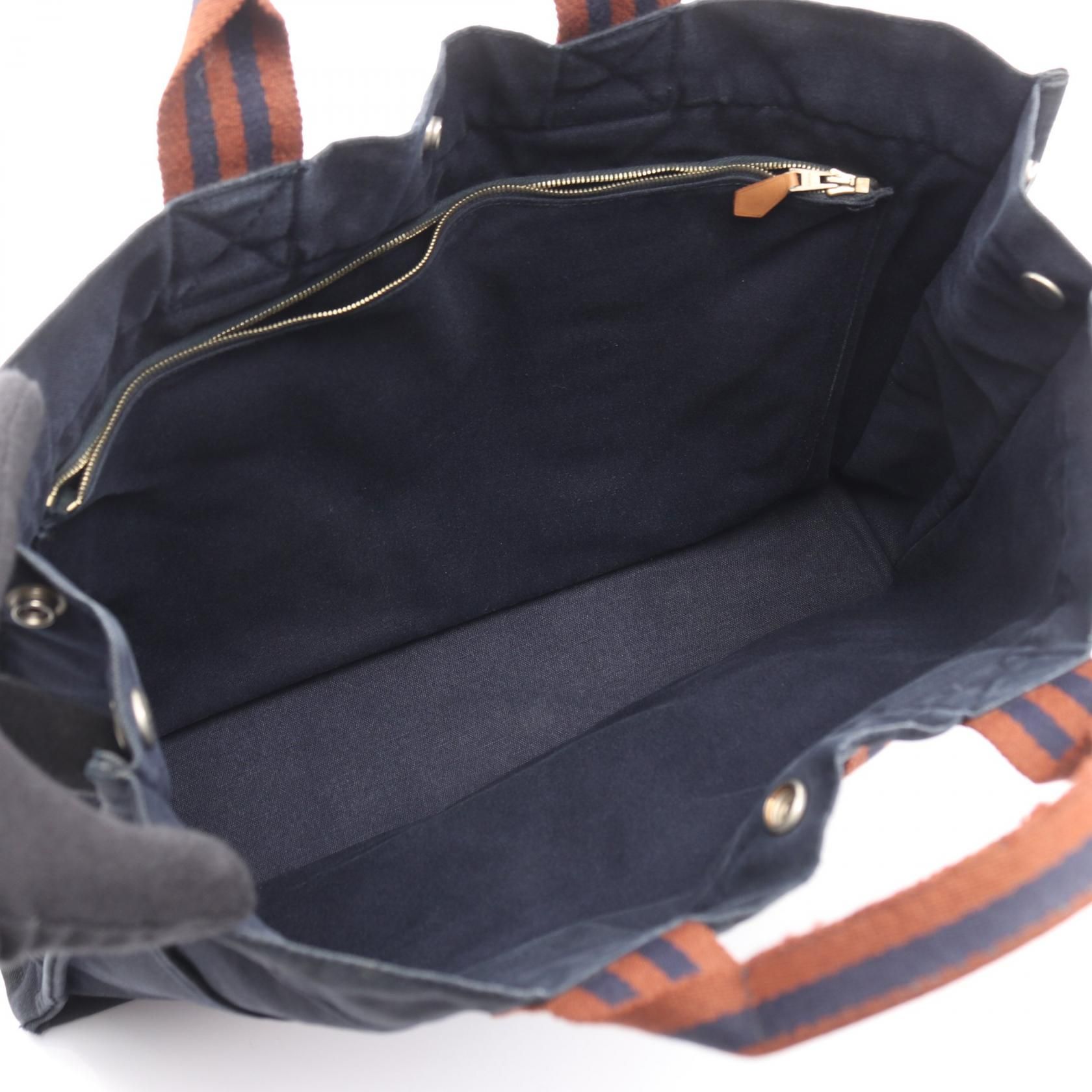 Fourre-tout Mm Tote Bag Navy Brown Canvas — view 3