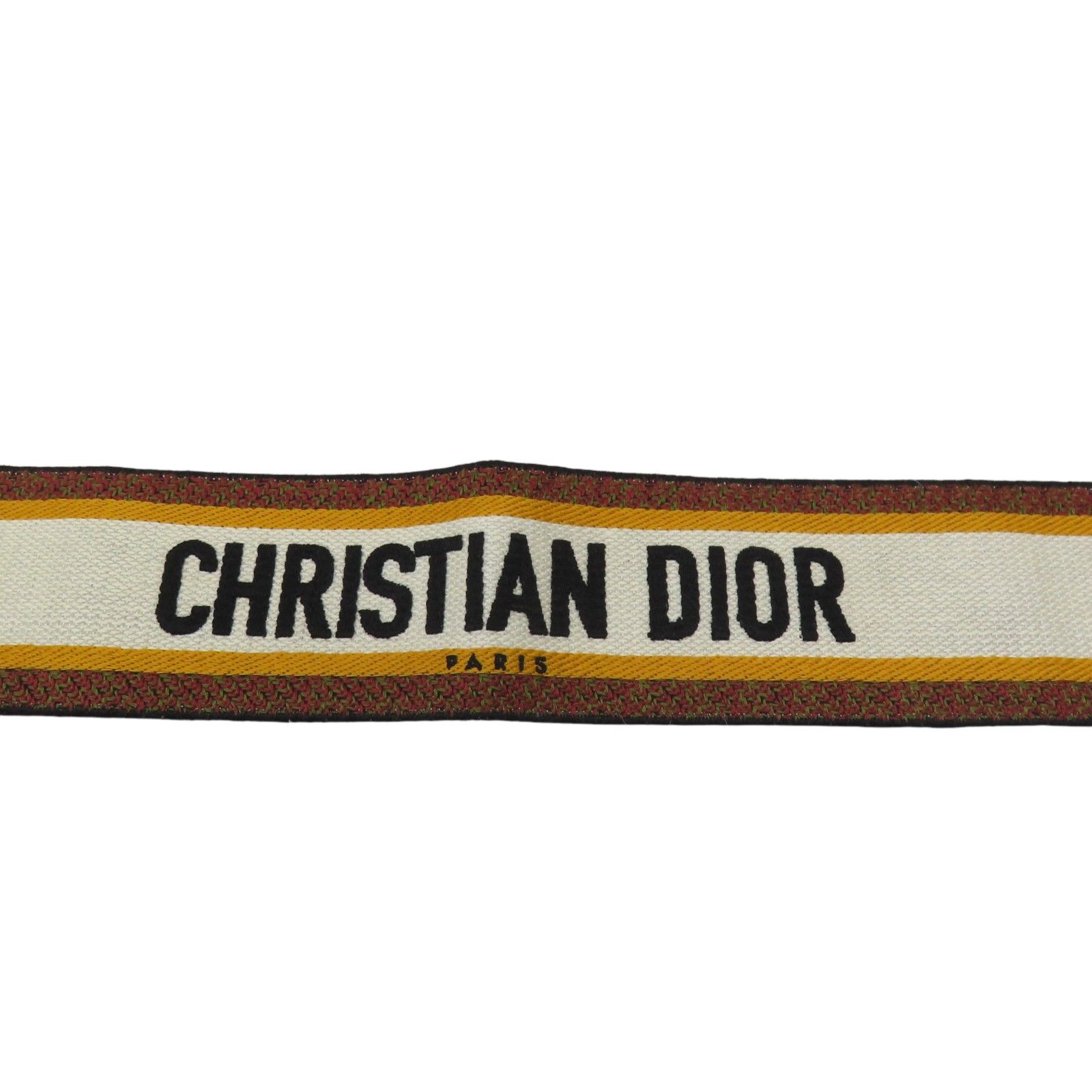 Embroidered Shoulder Strap Black Leather White Yellow Canvas — view 3