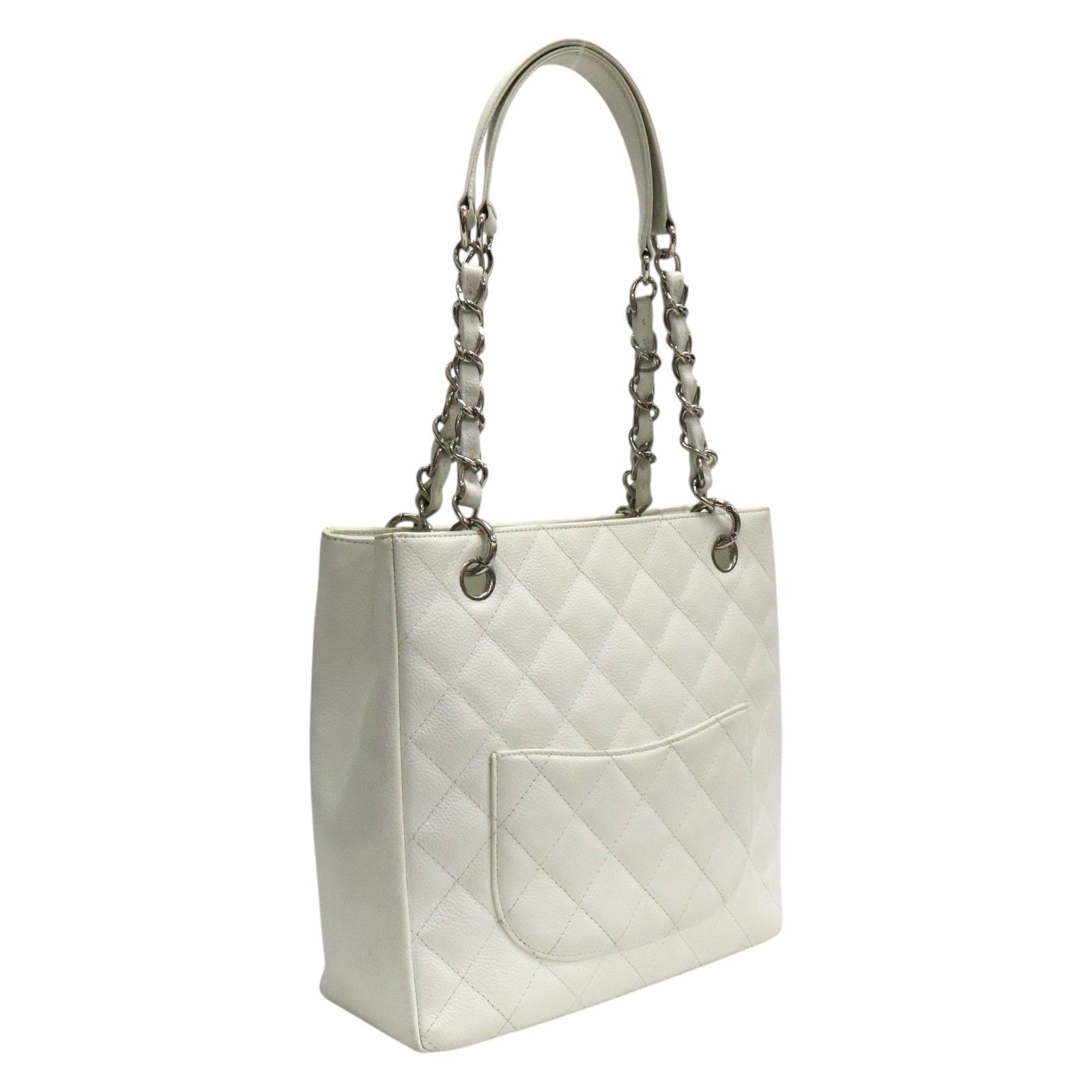 White Cavair Petite Shopping Tote w/SHW — view 2