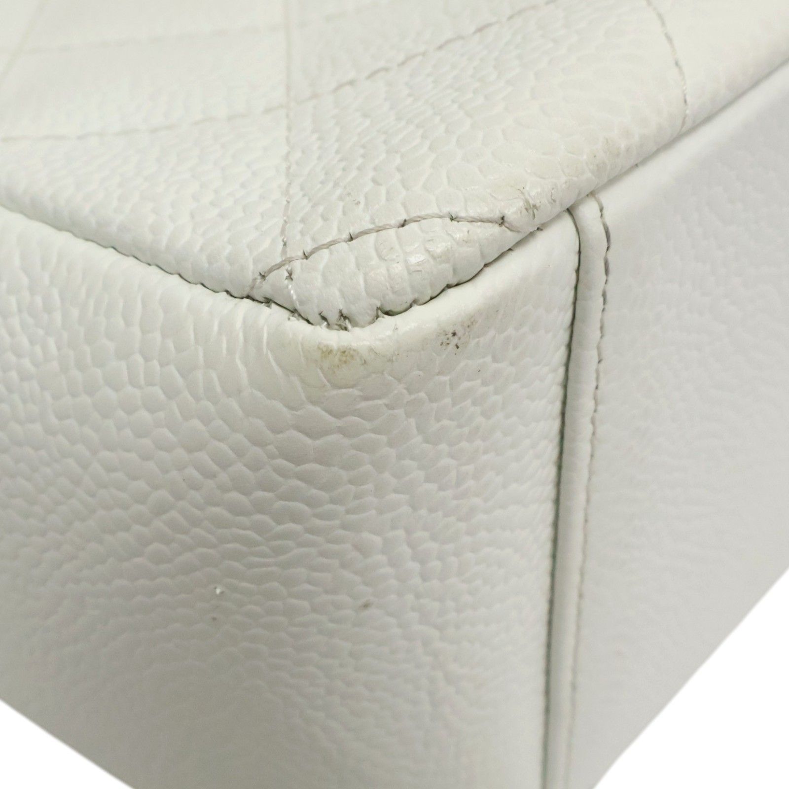 White Cavair Petite Shopping Tote w/SHW — view 12
