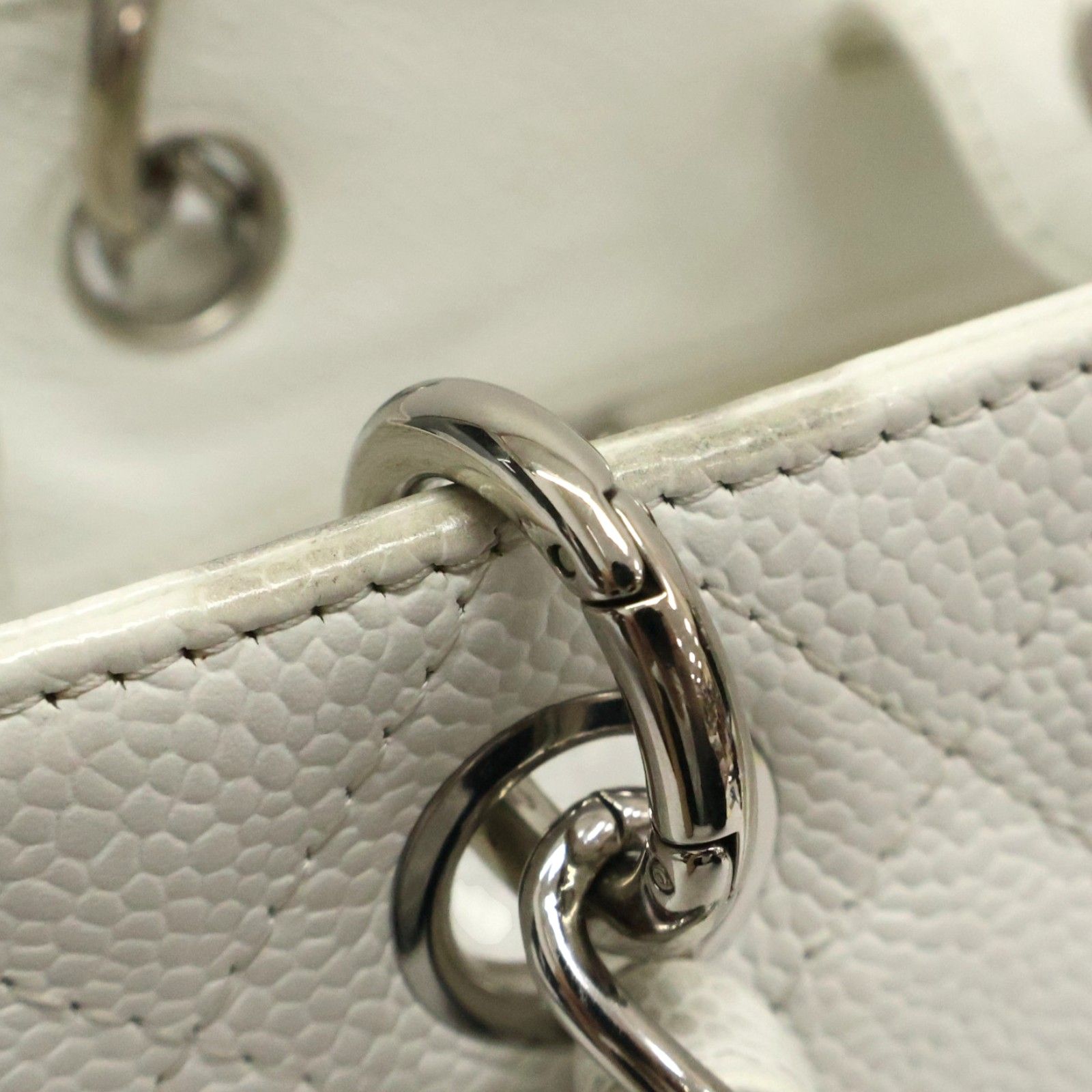 White Cavair Petite Shopping Tote w/SHW — view 18
