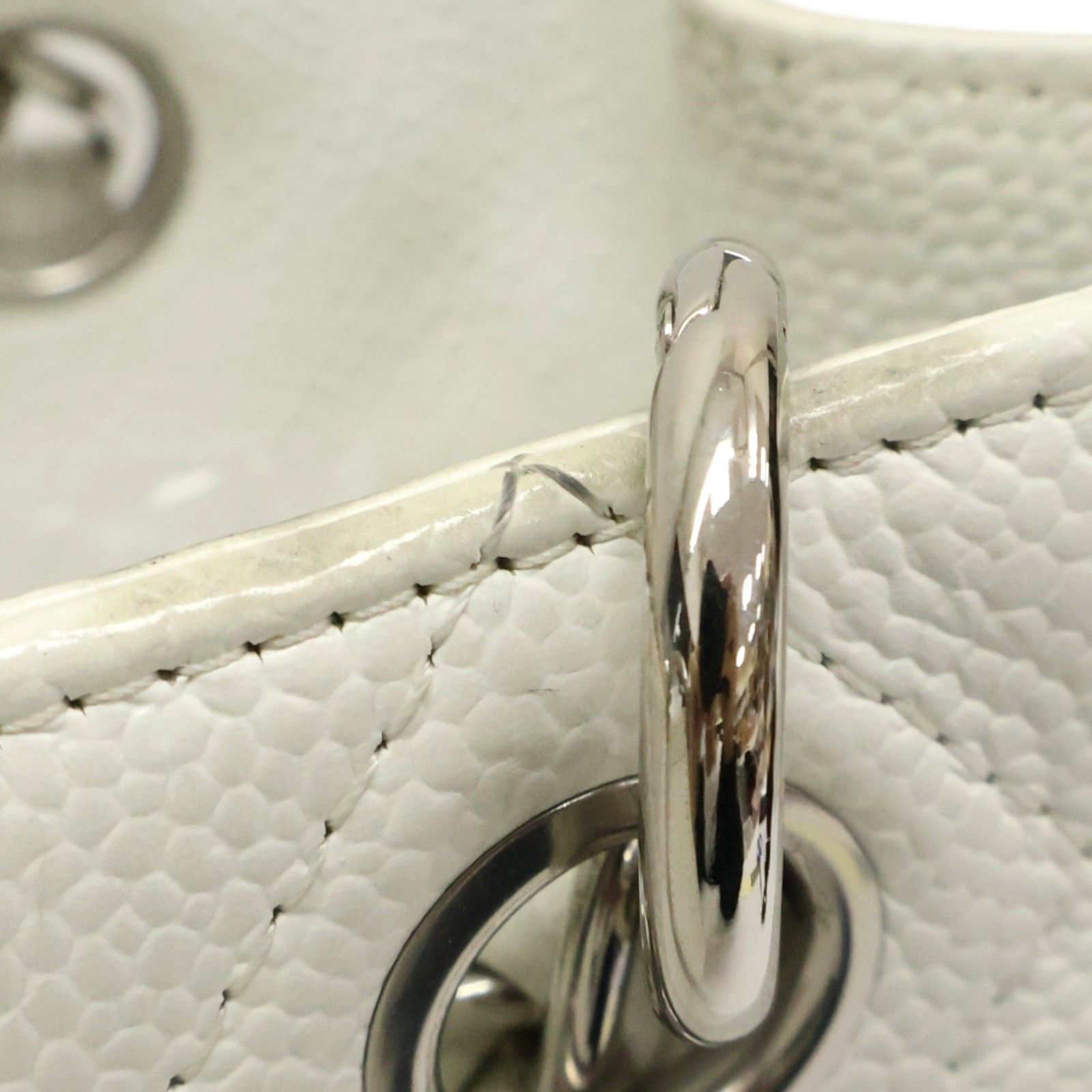 White Cavair Petite Shopping Tote w/SHW — view 19