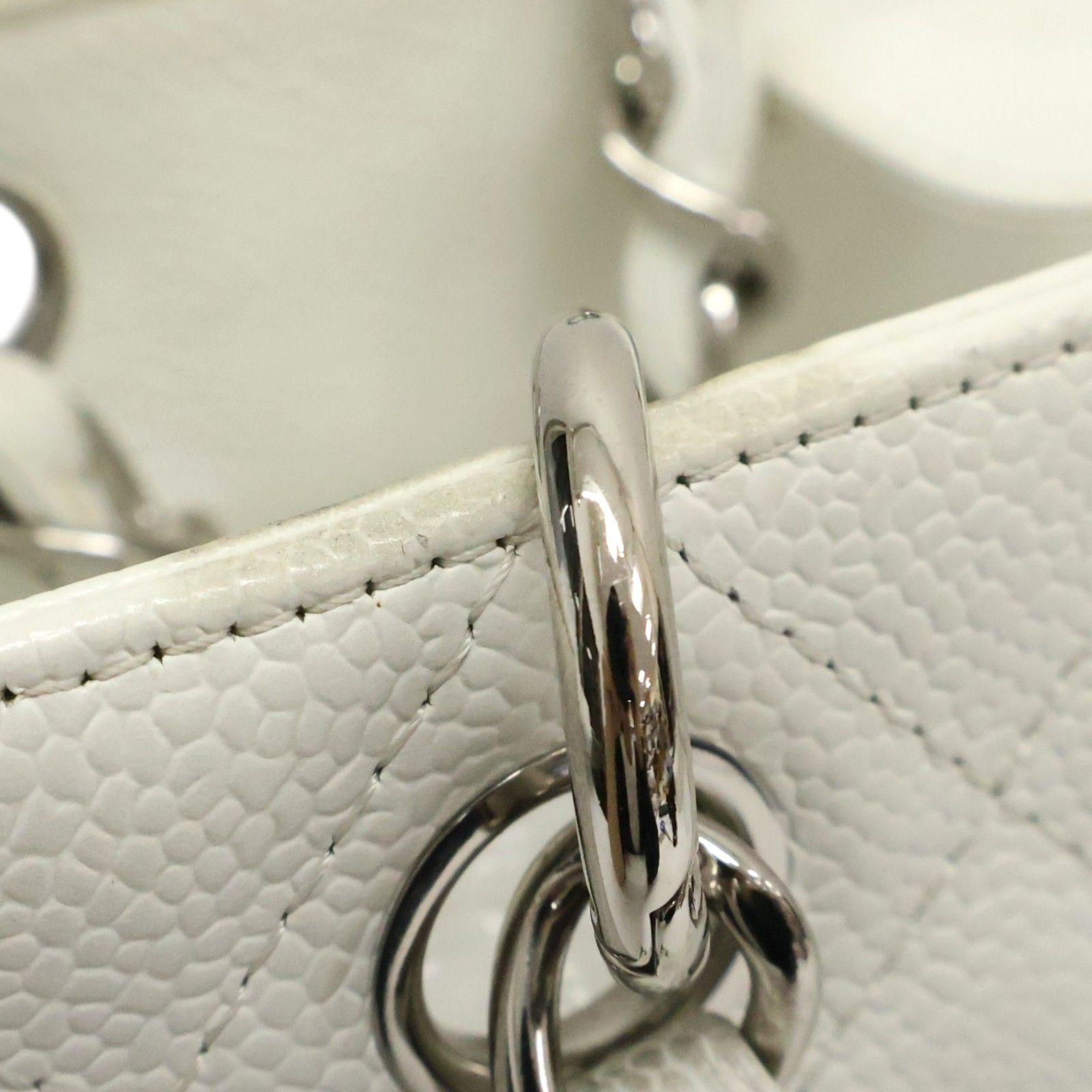 White Cavair Petite Shopping Tote w/SHW — view 20