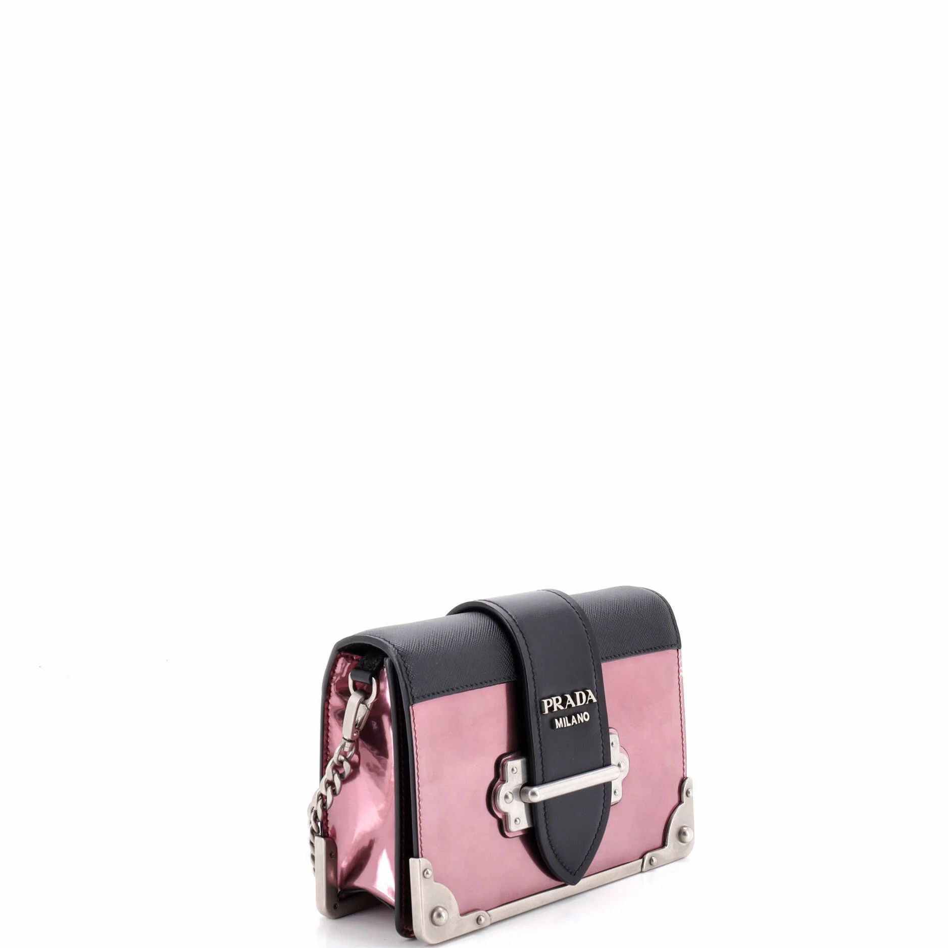 Cahier Chain Crossbody Bag Metallic Leather And Saffiano Small — view 2
