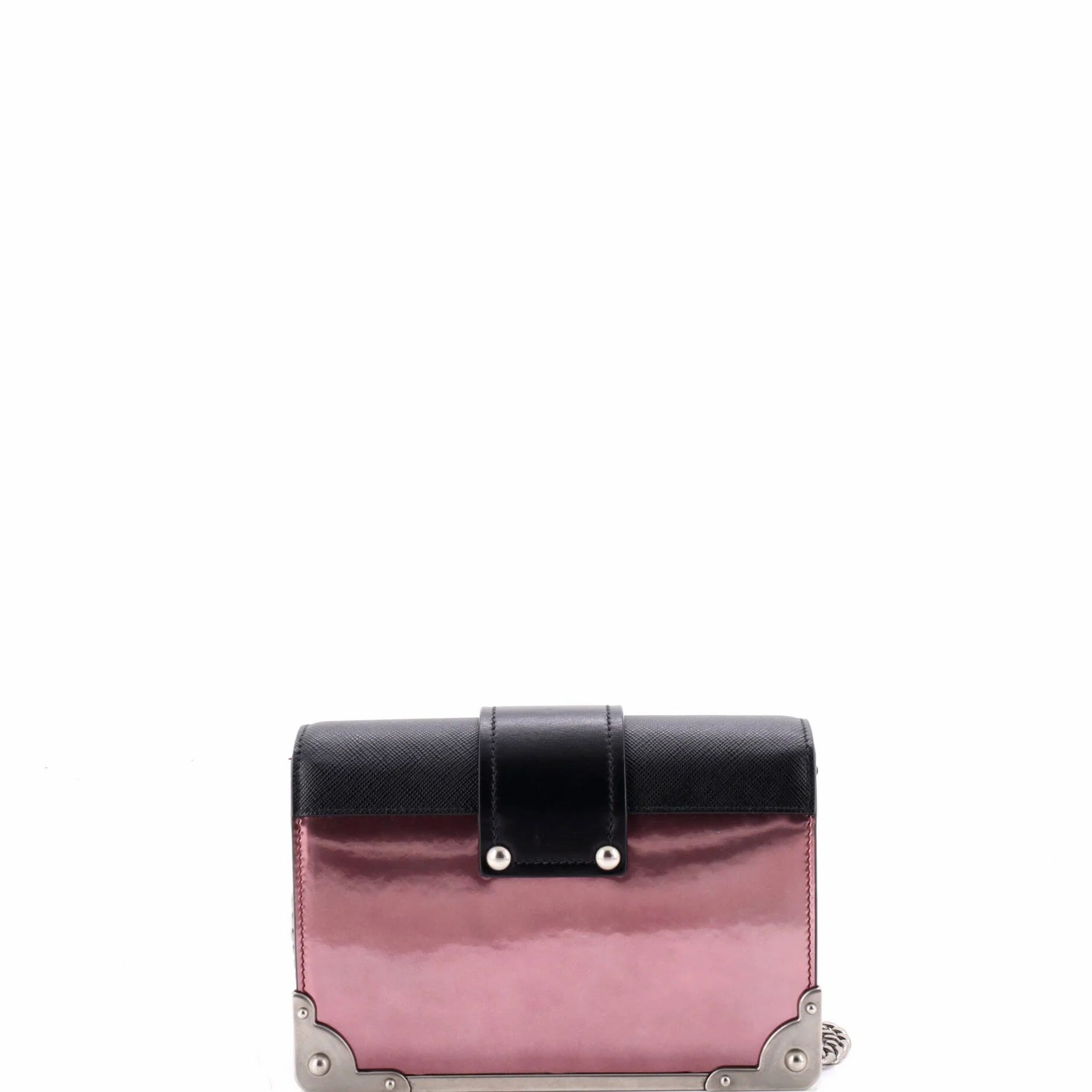 Cahier Chain Crossbody Bag Metallic Leather And Saffiano Small — view 3