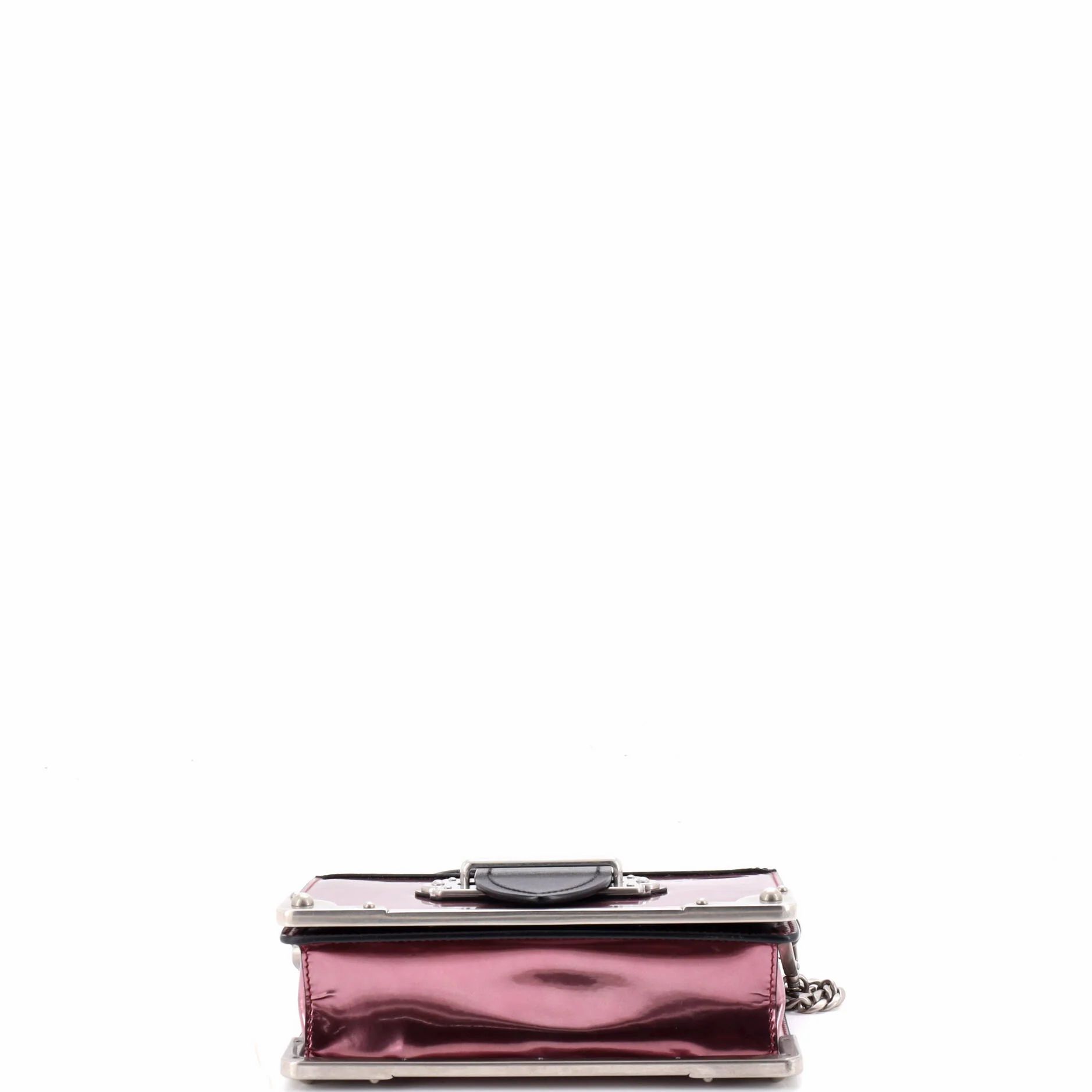 Cahier Chain Crossbody Bag Metallic Leather And Saffiano Small — view 4