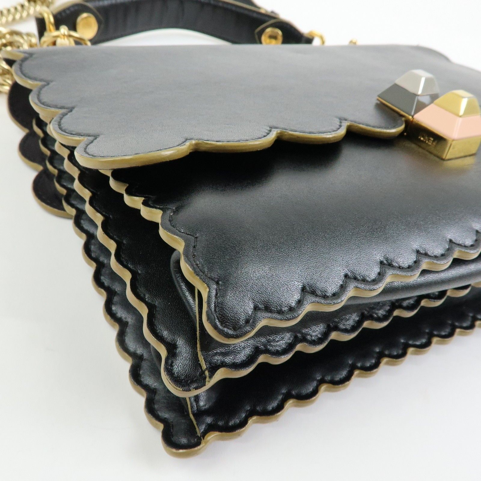 KAN I Leather 2Way Bag Shoulder Bag Hand Bag Black 8BT283 — view 13