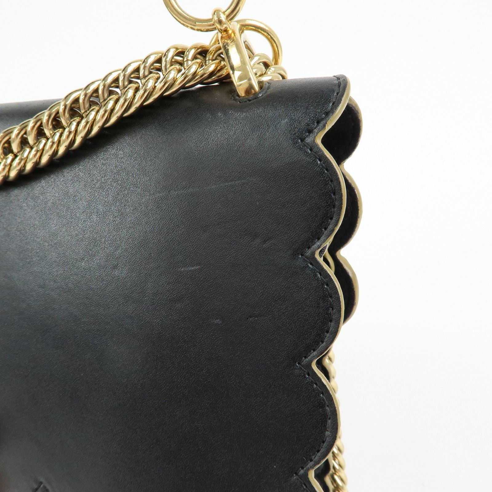KAN I Leather 2Way Bag Shoulder Bag Hand Bag Black 8BT283 — view 16