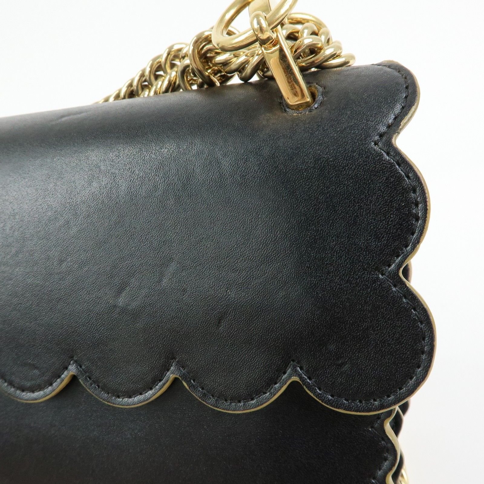KAN I Leather 2Way Bag Shoulder Bag Hand Bag Black 8BT283 — view 18