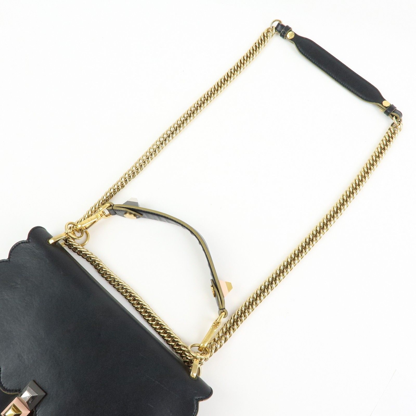 KAN I Leather 2Way Bag Shoulder Bag Hand Bag Black 8BT283 — view 6