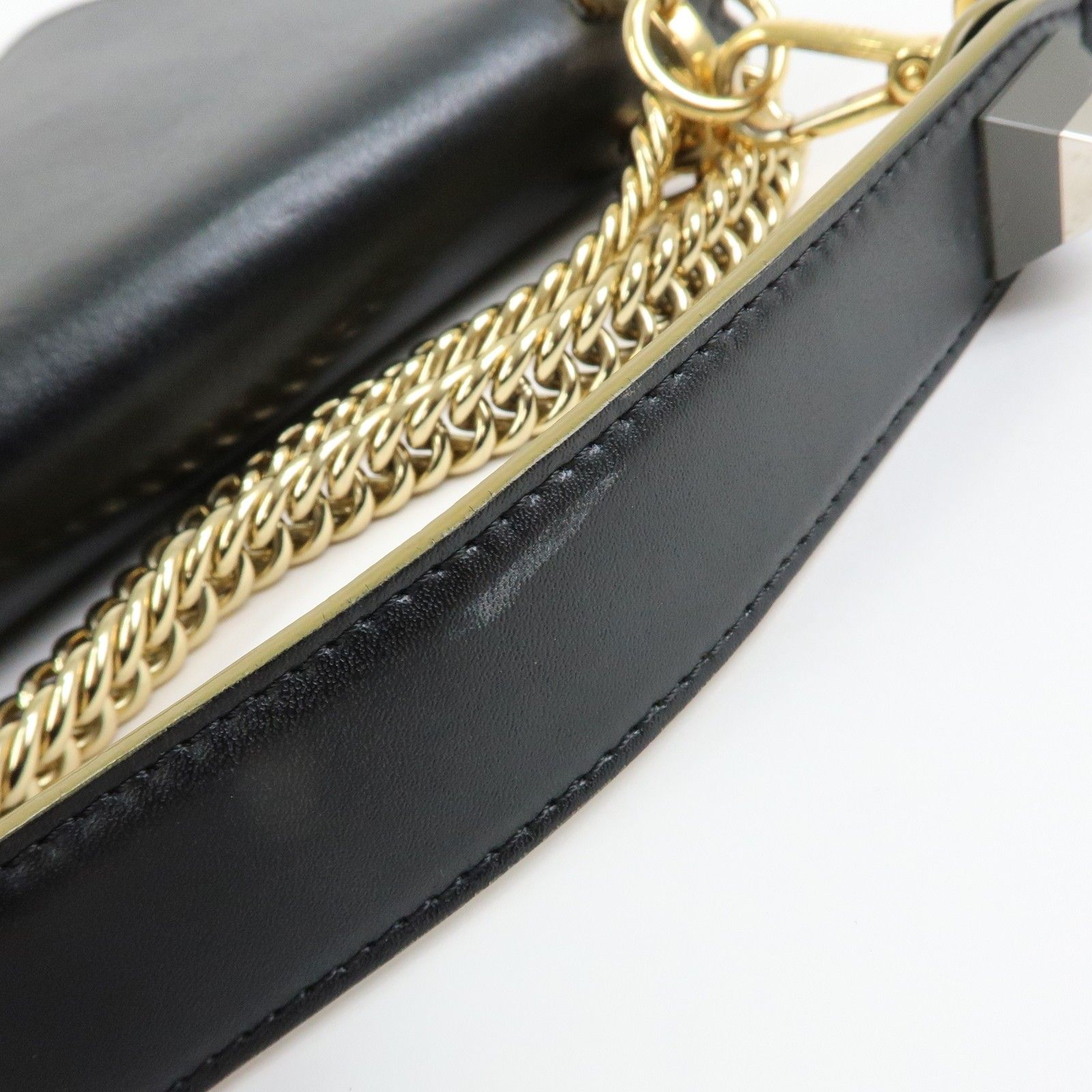 KAN I Leather 2Way Bag Shoulder Bag Hand Bag Black 8BT283 — view 9