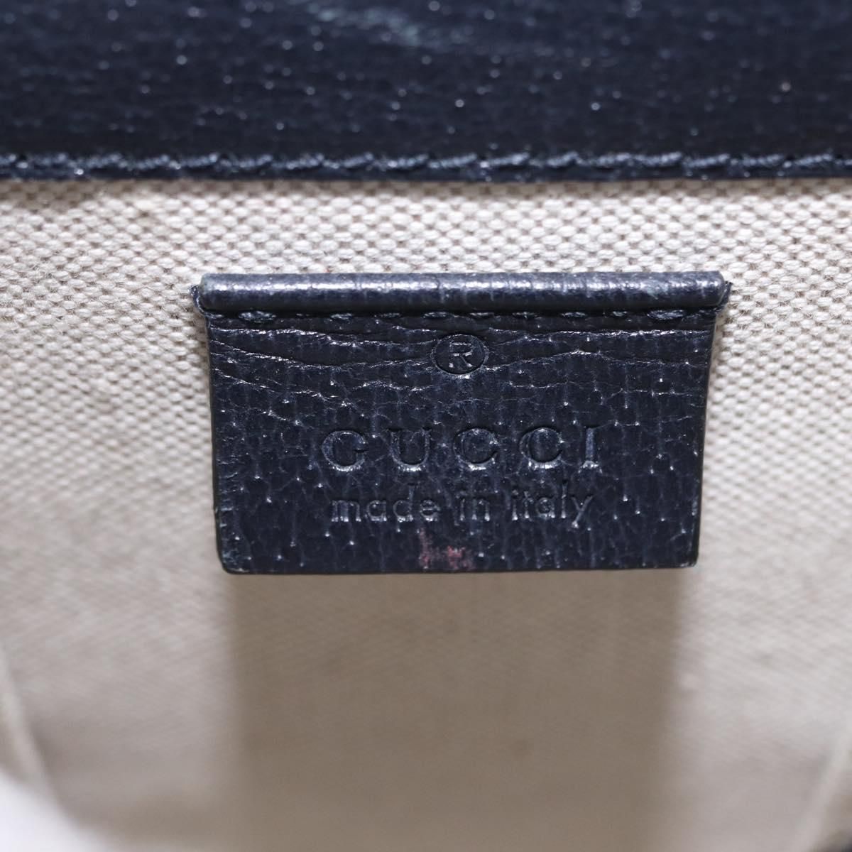 Gg Supreme Monogram Mini Horsebit 1955 Pvc Navy Silver 625615 Auth — view 22