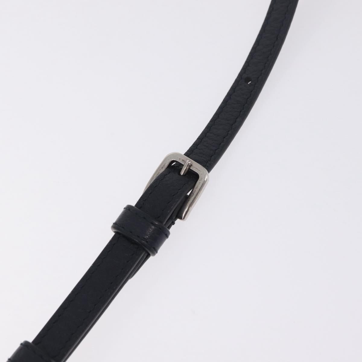 Gg Supreme Monogram Mini Horsebit 1955 Pvc Navy Silver 625615 Auth — view 9