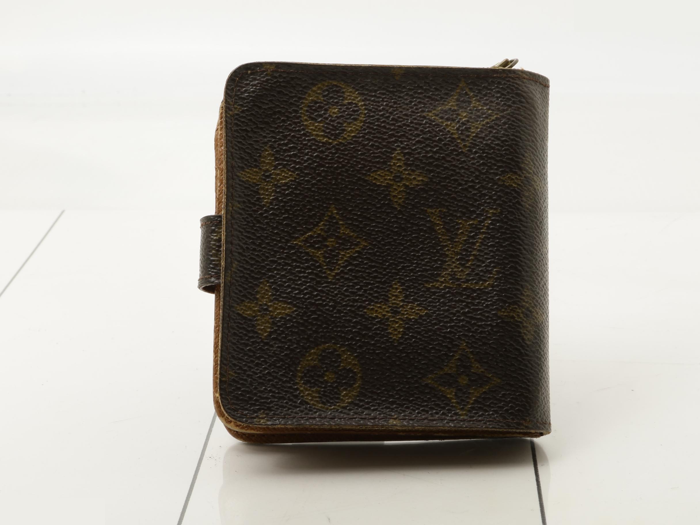 M61667 Compact Zip Bi-fold Wallet, Monogram, Brown — view 2
