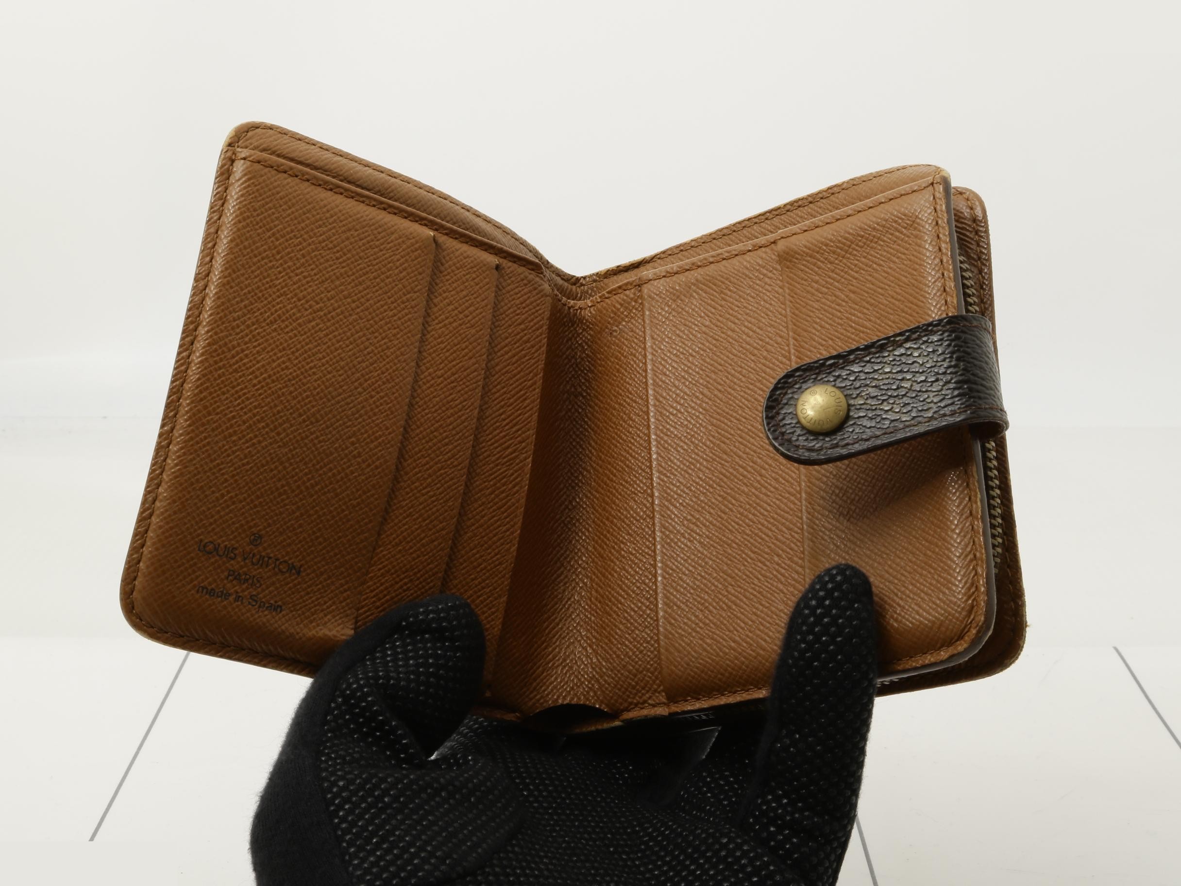 M61667 Compact Zip Bi-fold Wallet, Monogram, Brown — view 4