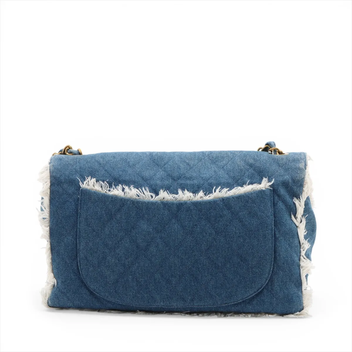 [Individually wrapped] Chanel Matelasse denim single flap single chain bag fringe blue gold hardware 2825821 2nd series — view 2
