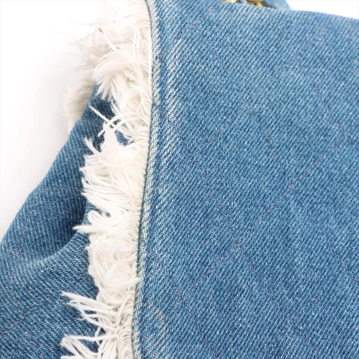 [Individually wrapped] Chanel Matelasse denim single flap single chain bag fringe blue gold hardware 2825821 2nd series — view 11